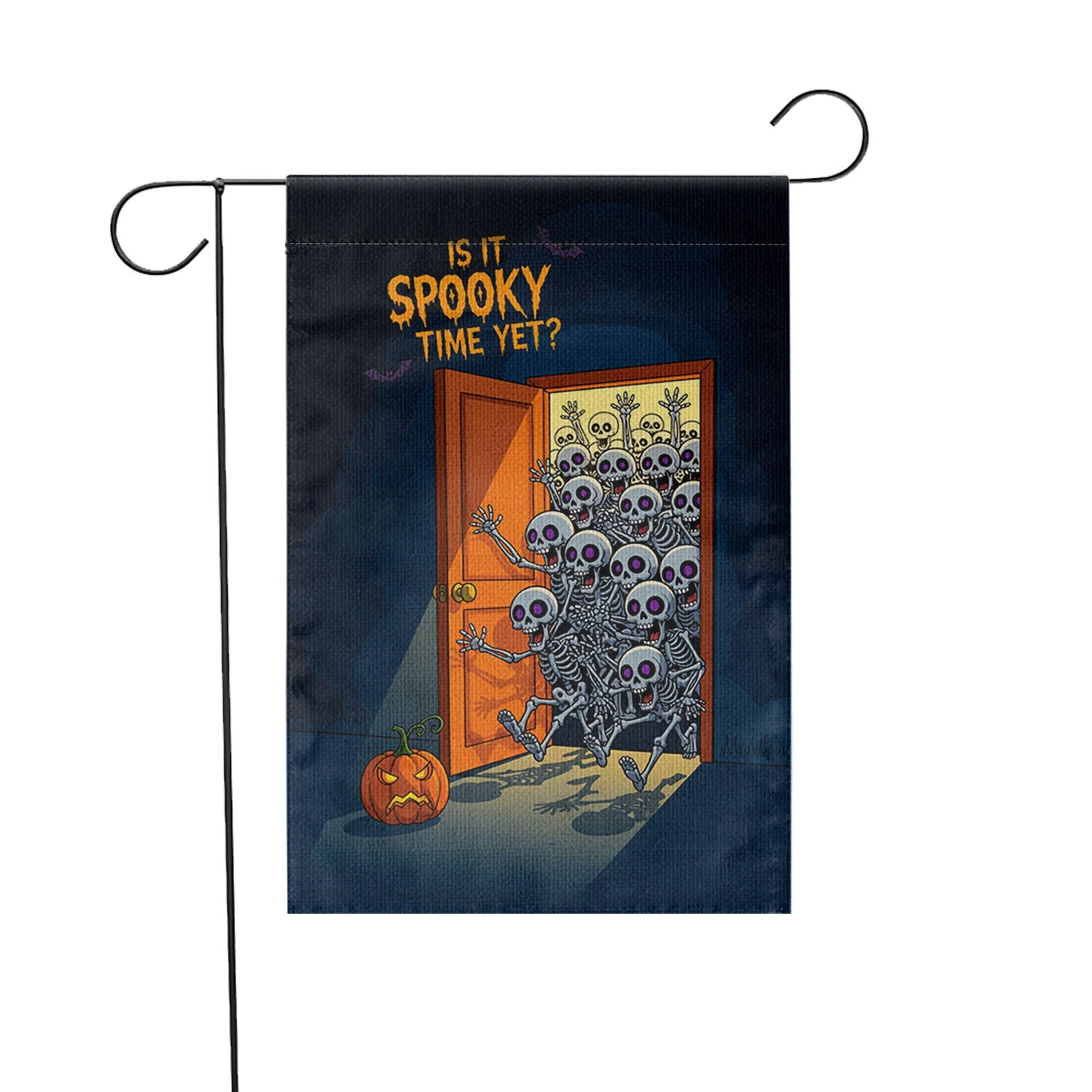 Is It Spooky Time Yet? | Garden Flag | Funny Halloween Skeleton Yard Decor | Outdoor Fall Decoration