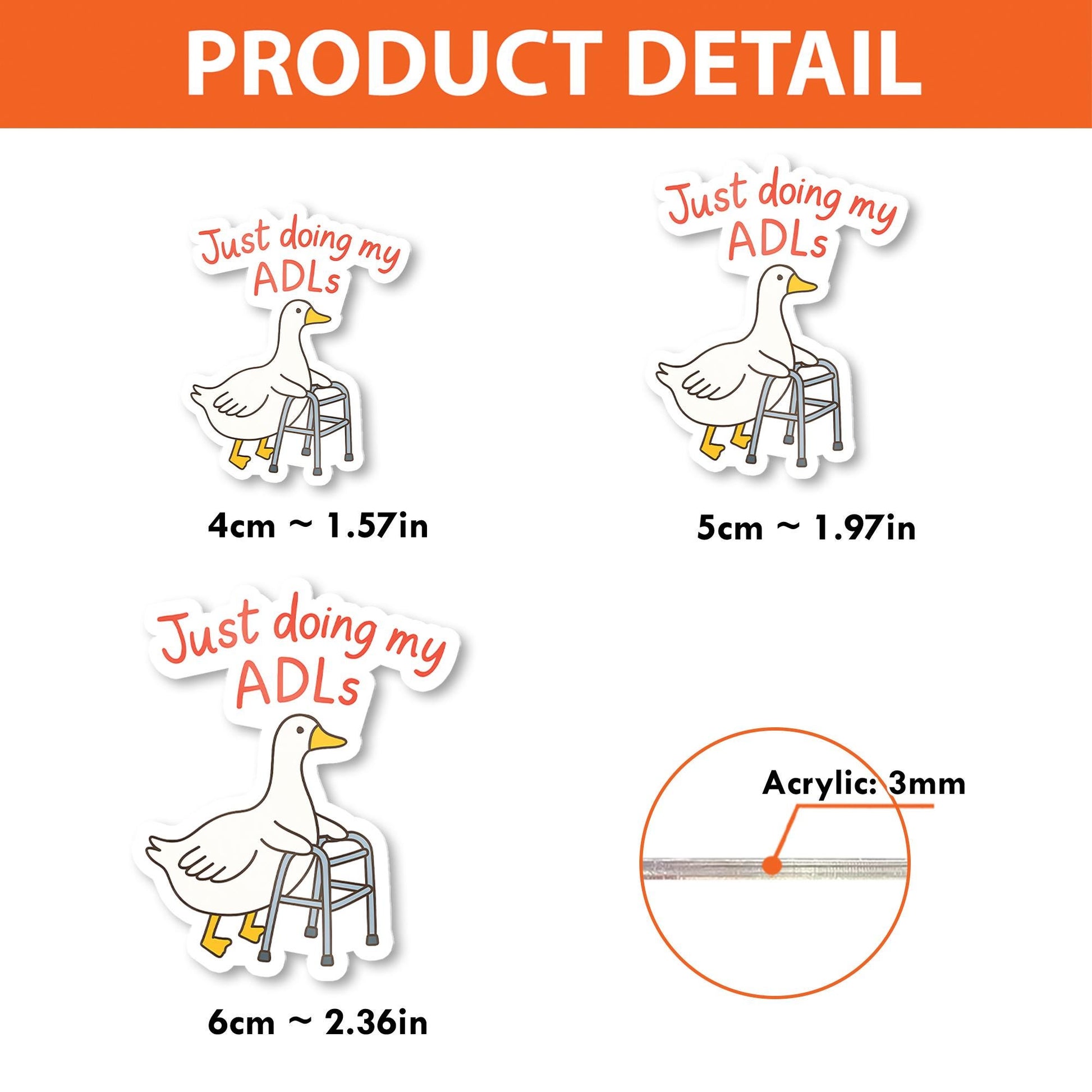 Funny OT Badge Reel – “Just Doing My ADLs” Goose with Walker – Silly Occupational Therapy Gift for COTAs, OTs, or Rehab Teams