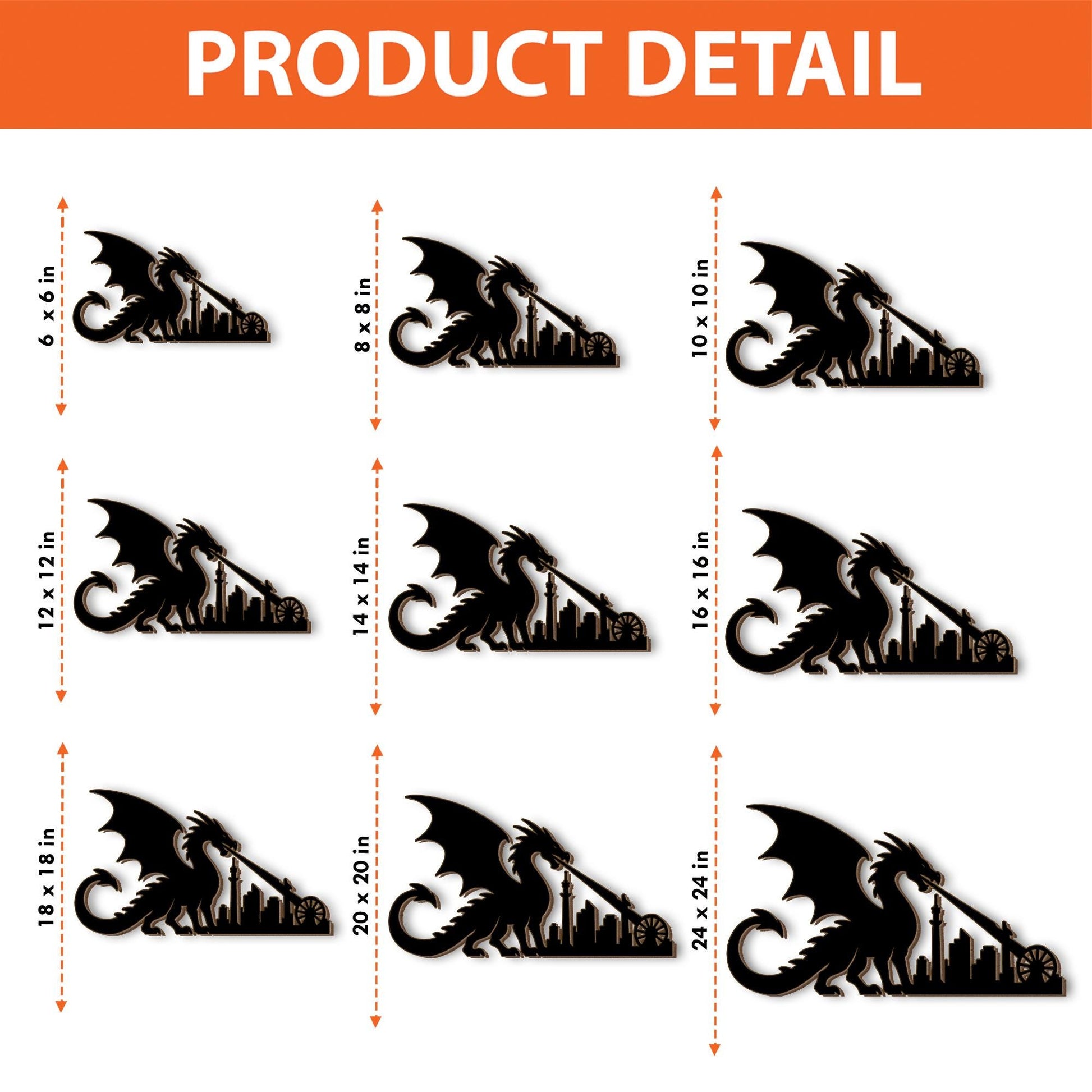 Dragon City Door Corner Decor – Fantasy Wooden Silhouette Skyline, Gothic Dragon Wall Art, Unique Home Accent