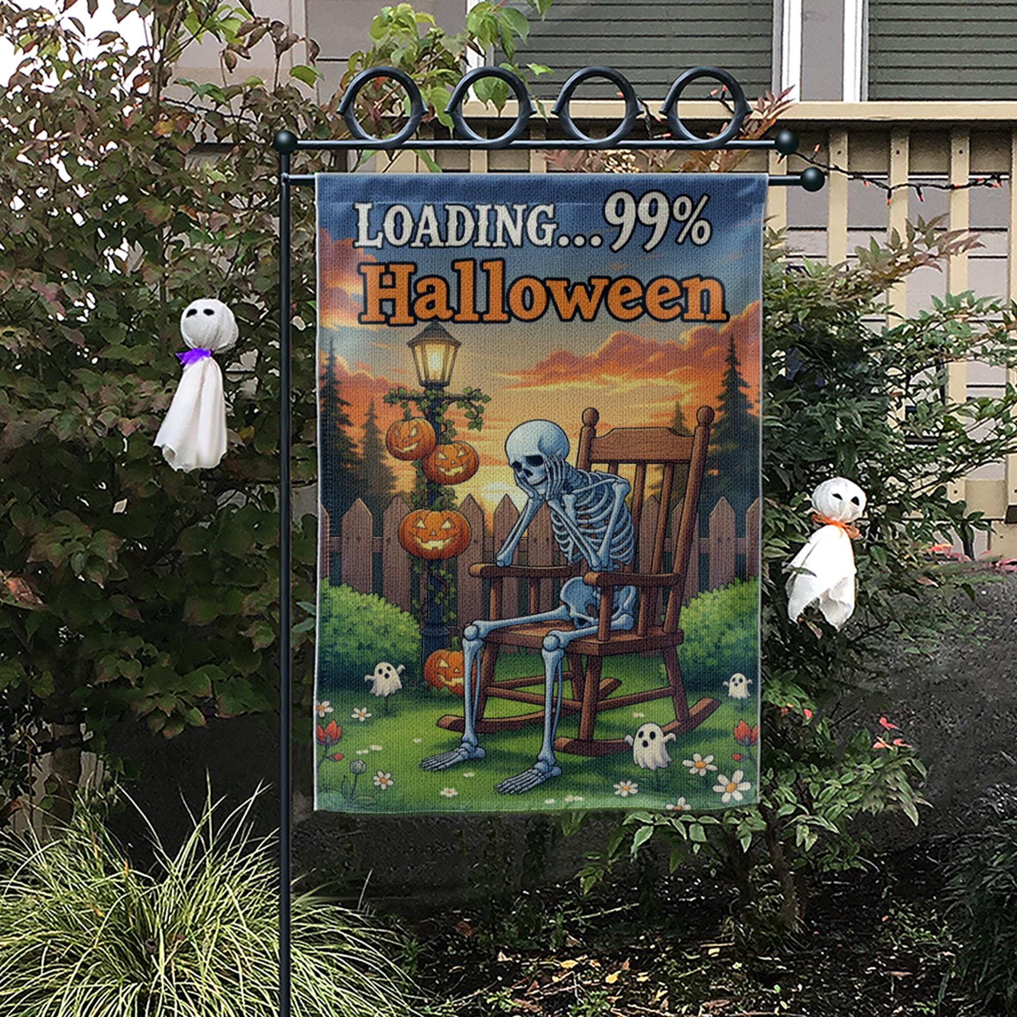 Loading Halloween Garden Flag, Funny Skeleton Decor, Halloween Countdown Flag, Spooky Yard Art, Unique Outdoor Banner, Autumn Gift