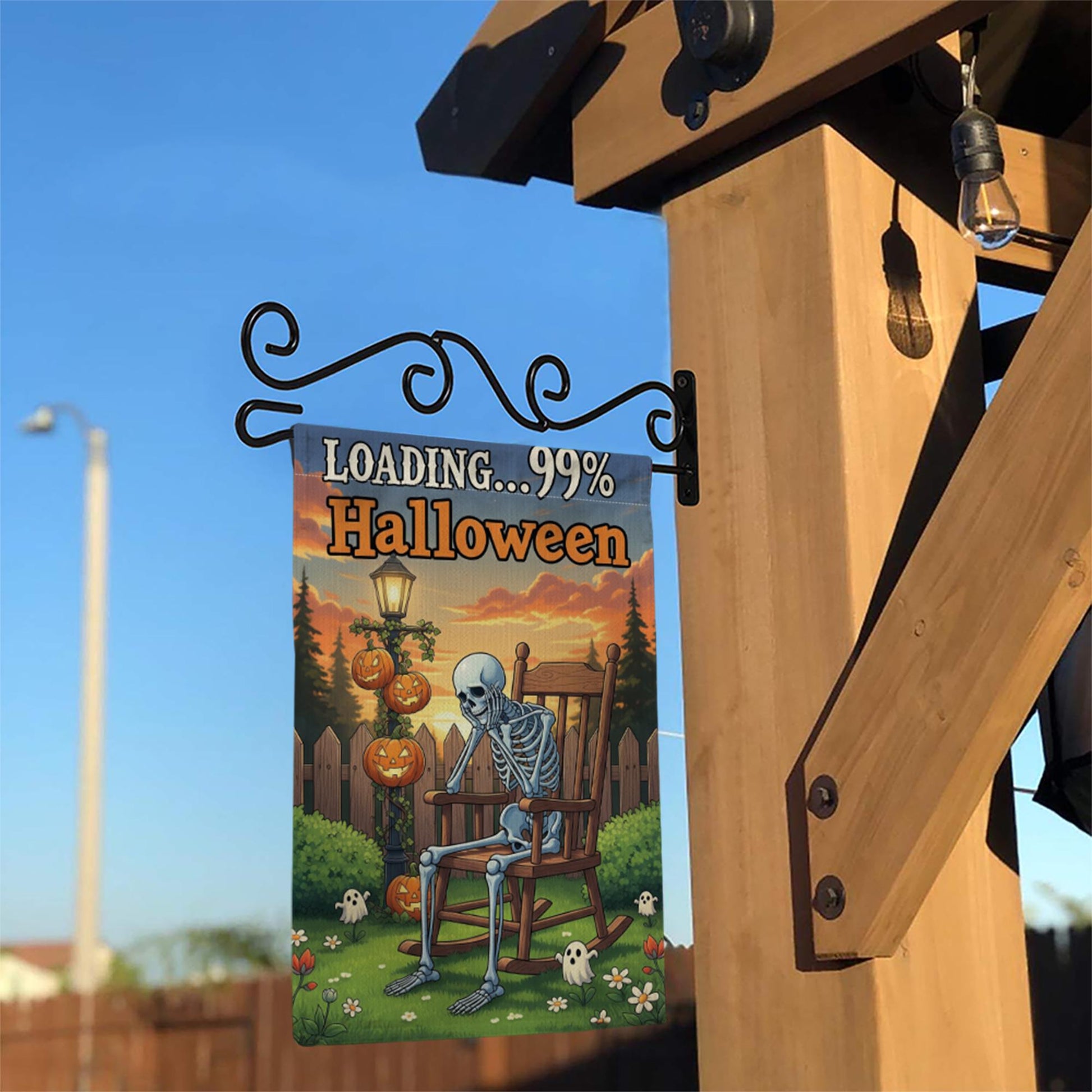Loading Halloween Garden Flag, Funny Skeleton Decor, Halloween Countdown Flag, Spooky Yard Art, Unique Outdoor Banner, Autumn Gift