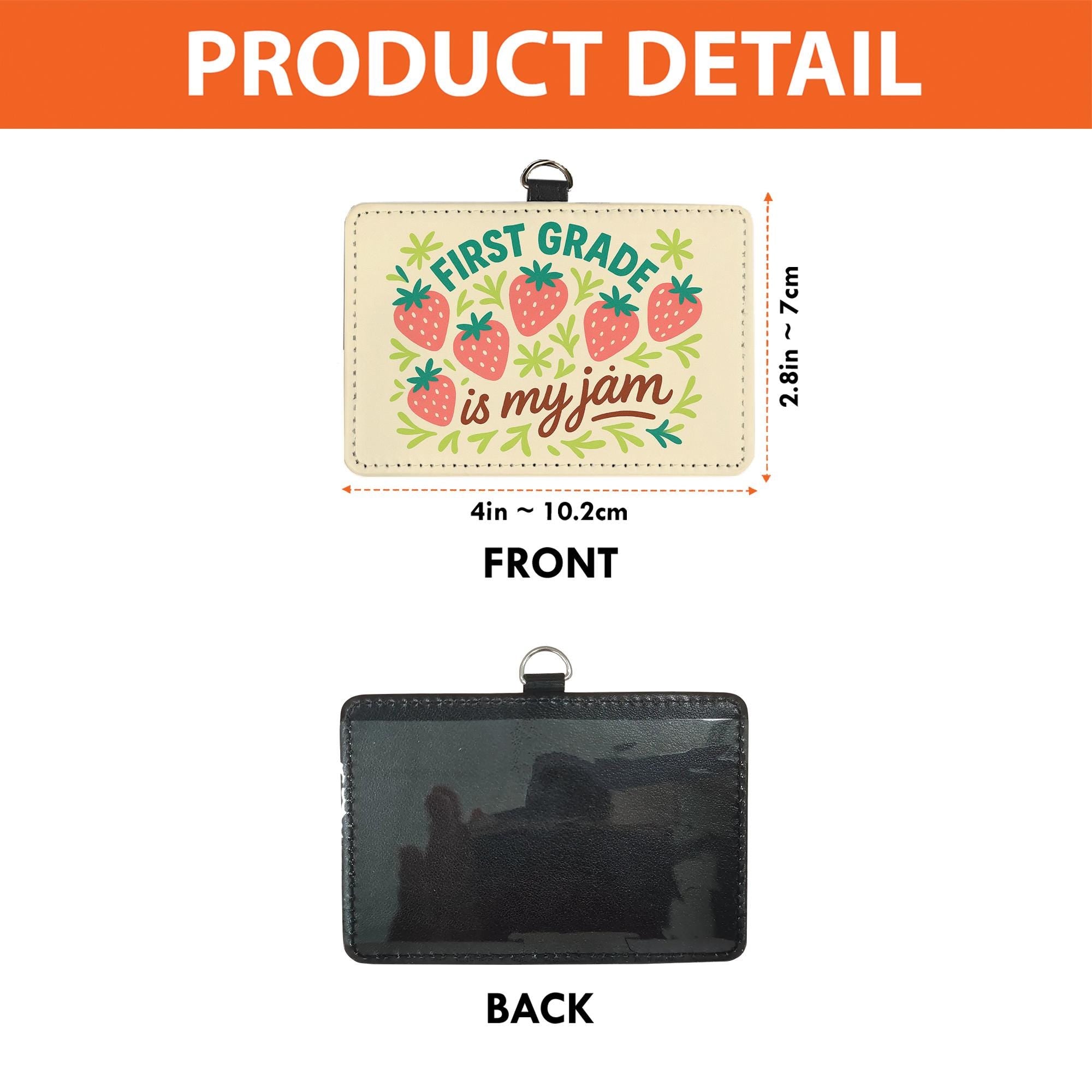 First Grade Is My Jam Badge Holder, Cute Teacher ID Holder, Strawberry Lanyard Card Case, Back to School Gift for Educators