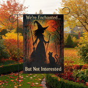 Halloween No Soliciting Flag, Witch Garden Flag, Enchanted But Not Interested Sign, Funny Fall Yard Decor, Spooky Porch Decoration