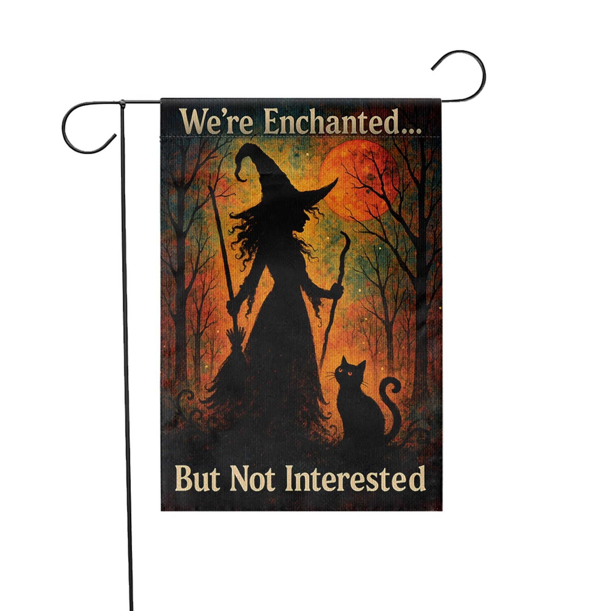Halloween No Soliciting Flag, Witch Garden Flag, Enchanted But Not Interested Sign, Funny Fall Yard Decor, Spooky Porch Decoration