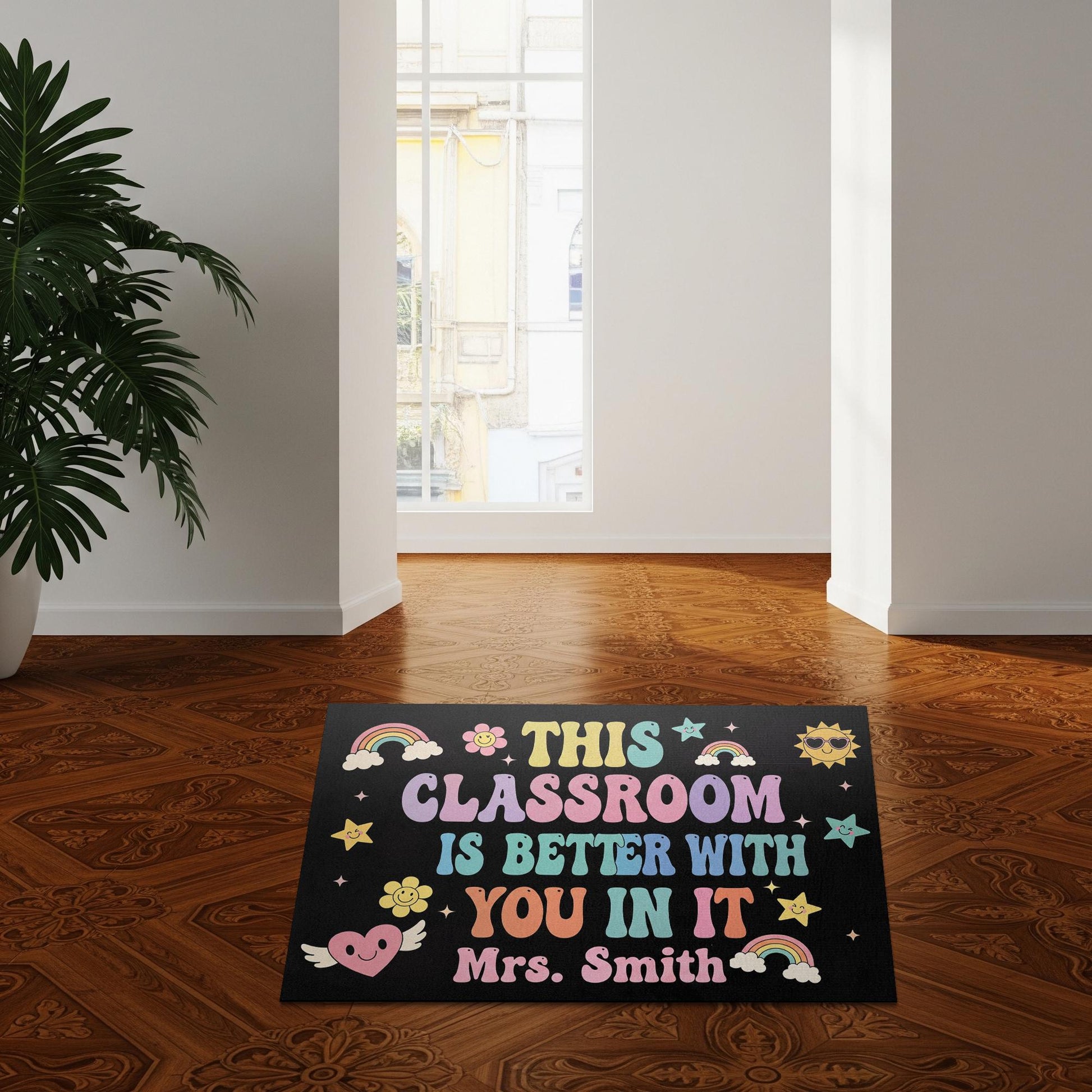 Classroom Welcome Doormat, Back to School Teacher Rug, Cute Entry Mat for Students, Personalized Door Mat, Teacher Decor, Cute Class