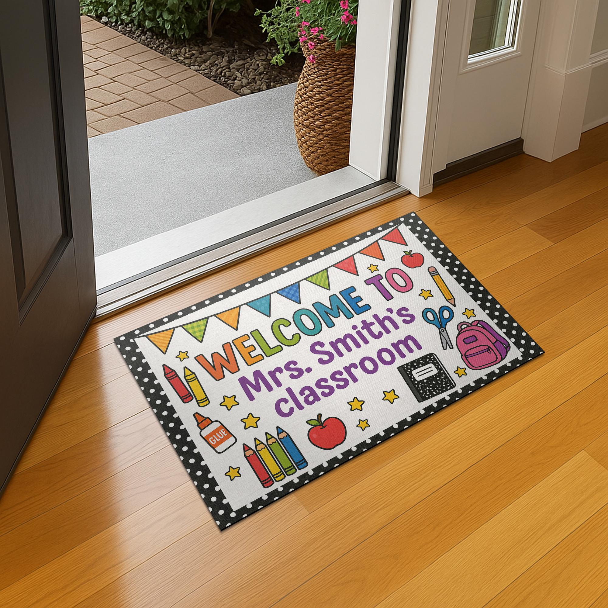 Welcome to Classroom Doormat, Back to School Rug, Teacher Entry Mat, Cute Classroom Decor, Personalized Door Mat, Cute Decor