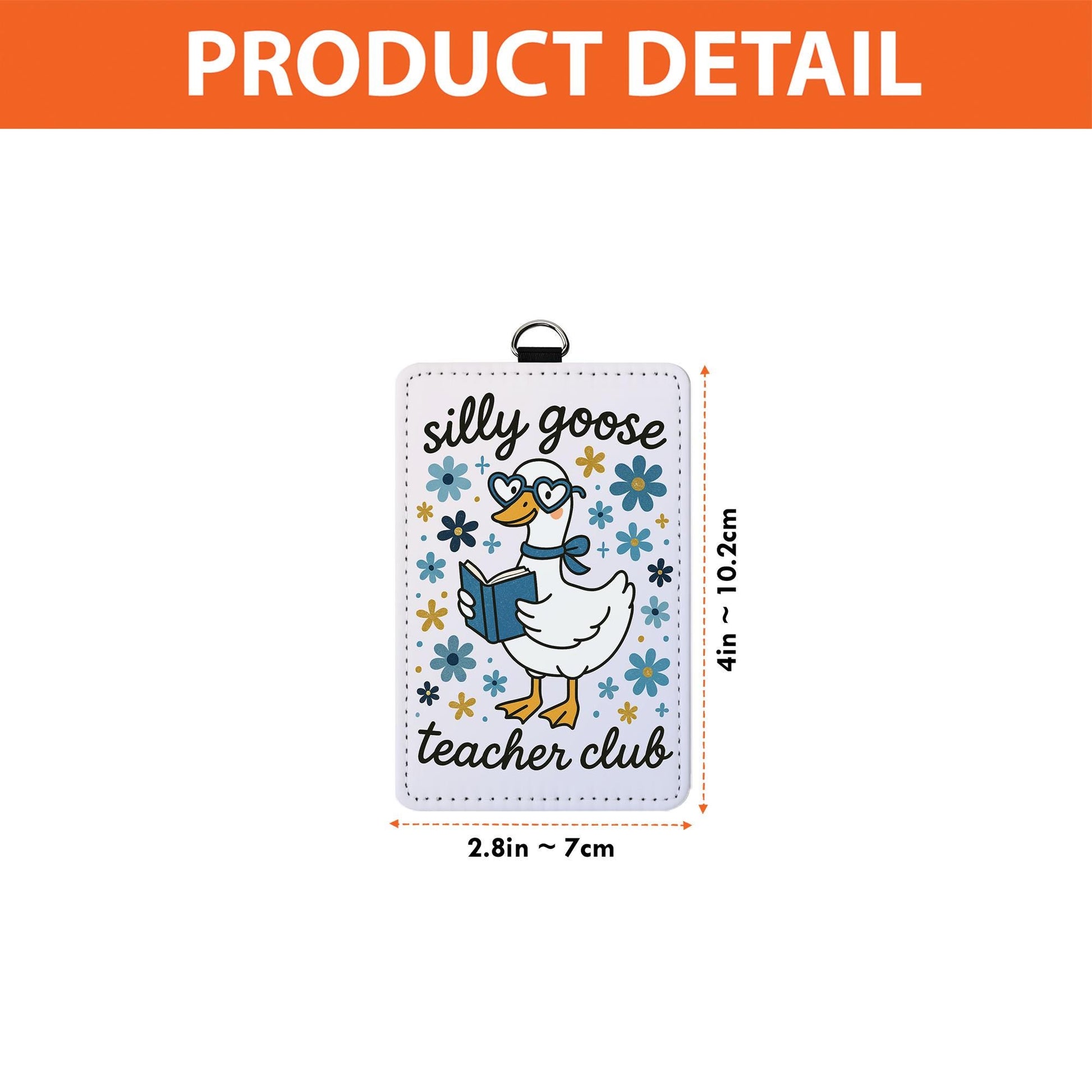 Silly Goose Teacher Club Badge Holder, Funny Teacher ID Lanyard, Cute Educator Gift, Floral Duck School Badge Reel Accessory