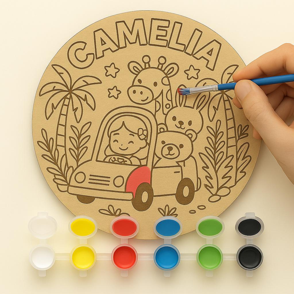 Personalized Wooden Sign Painting Kit for Kids – DIY Name Art Craft Set with Paints – Custom Gift for Toddlers & Creative Play