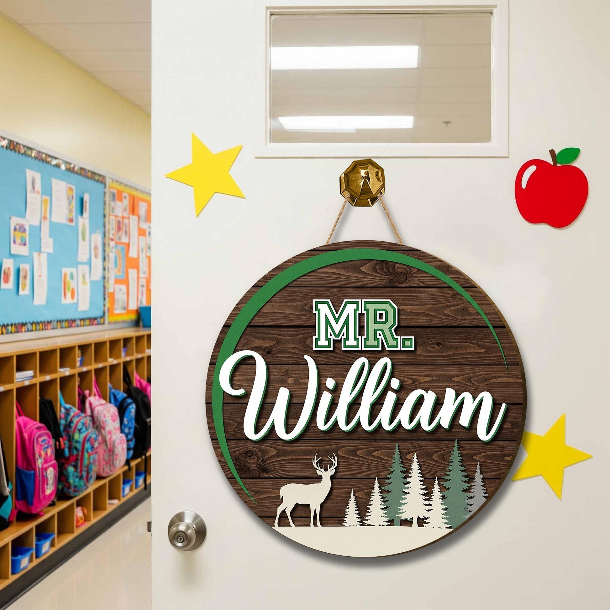 Personalized Male Teacher Gifts, 3D Teacher Door Hanger, Wooden Teacher Door Sign, Teacher Appreciation Gift for Men, Male Teacher Gift Idea