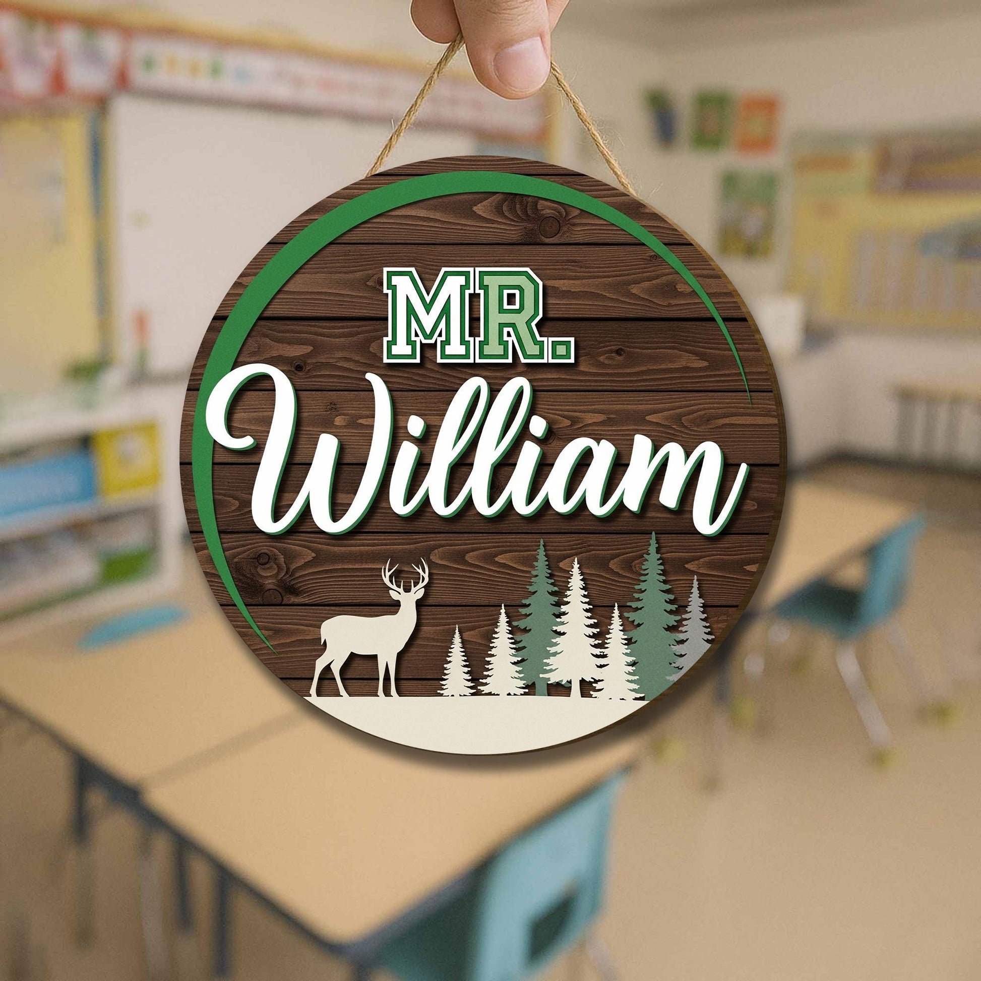 Personalized Male Teacher Gifts, 3D Teacher Door Hanger, Wooden Teacher Door Sign, Teacher Appreciation Gift for Men, Male Teacher Gift Idea