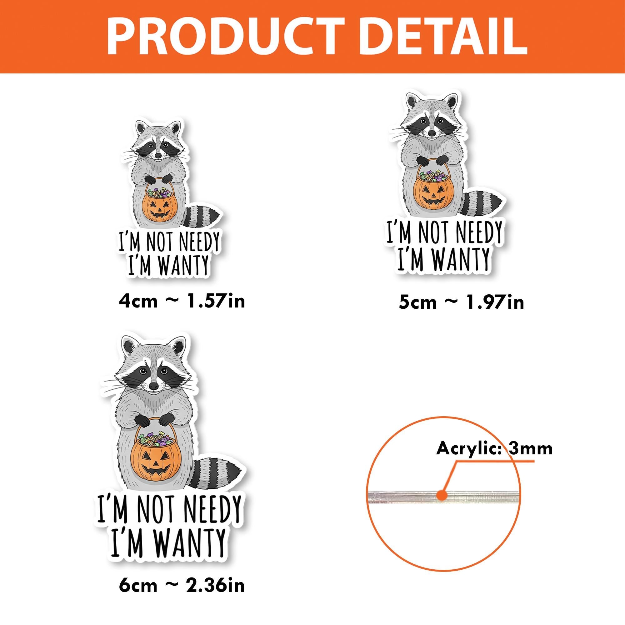 Funny Halloween Raccoon Badge Reel – I’m Not Needy I’m Wanty, Cute Fall Retractable ID Holder, Nurse Gift, Candy Lover Badge Clip