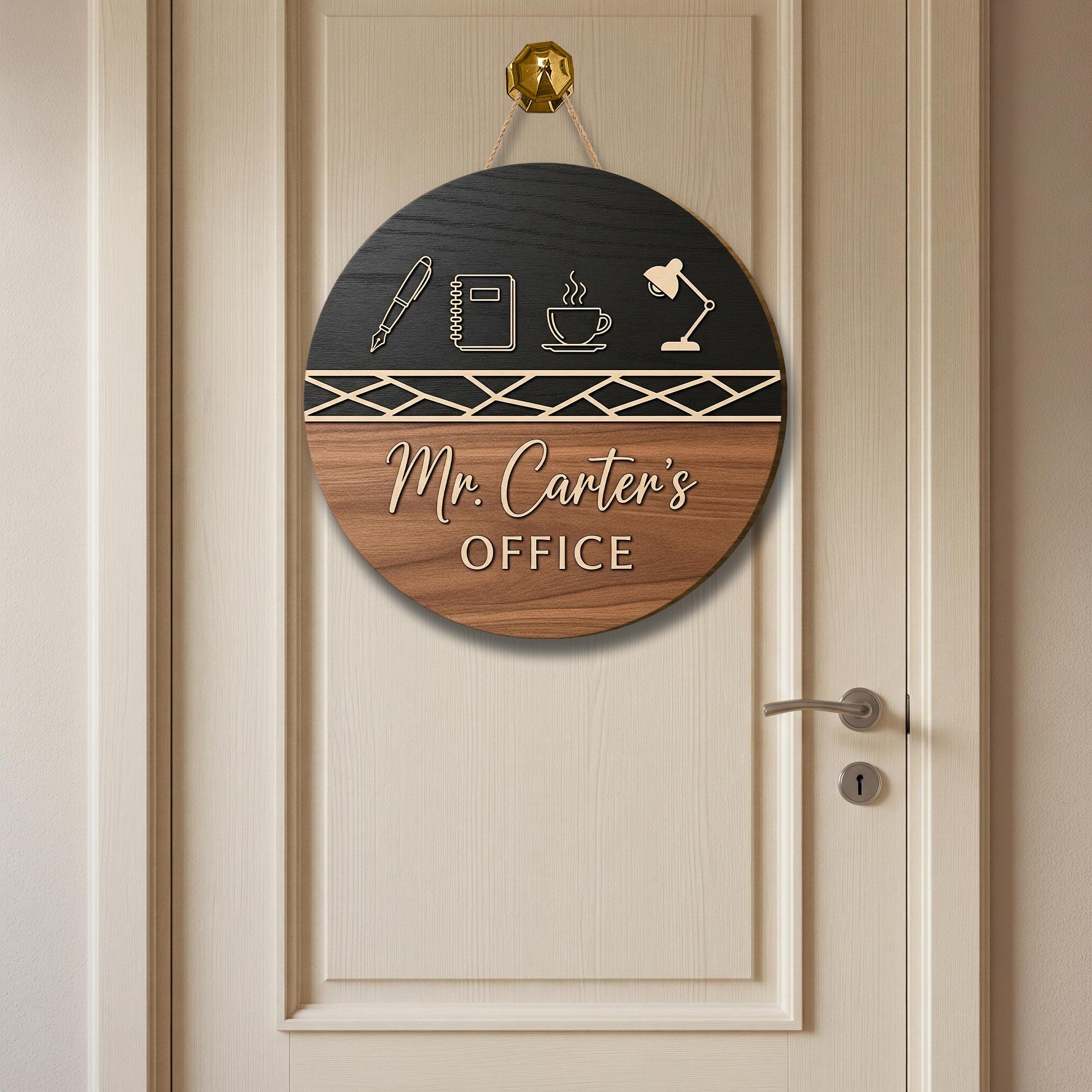 Personalized Office Door Sign, Custom Name Plaque, Wood Office Decor, Professional Door Hanger, Gift for Boss or Coworker