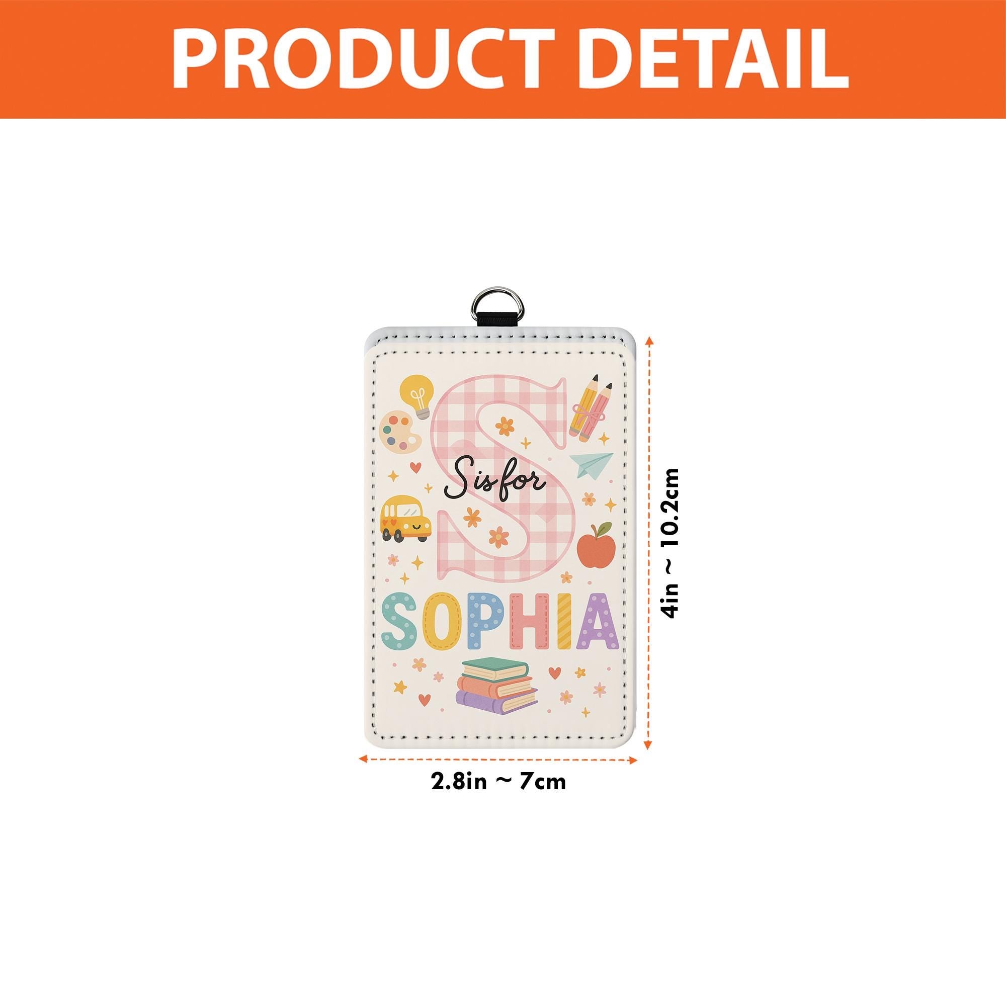 Personalized School ID Badge Holder, Cute Name Tag for Kids, S is for Teacher Lanyard, Back to School Gift, Custom Teacher Badge