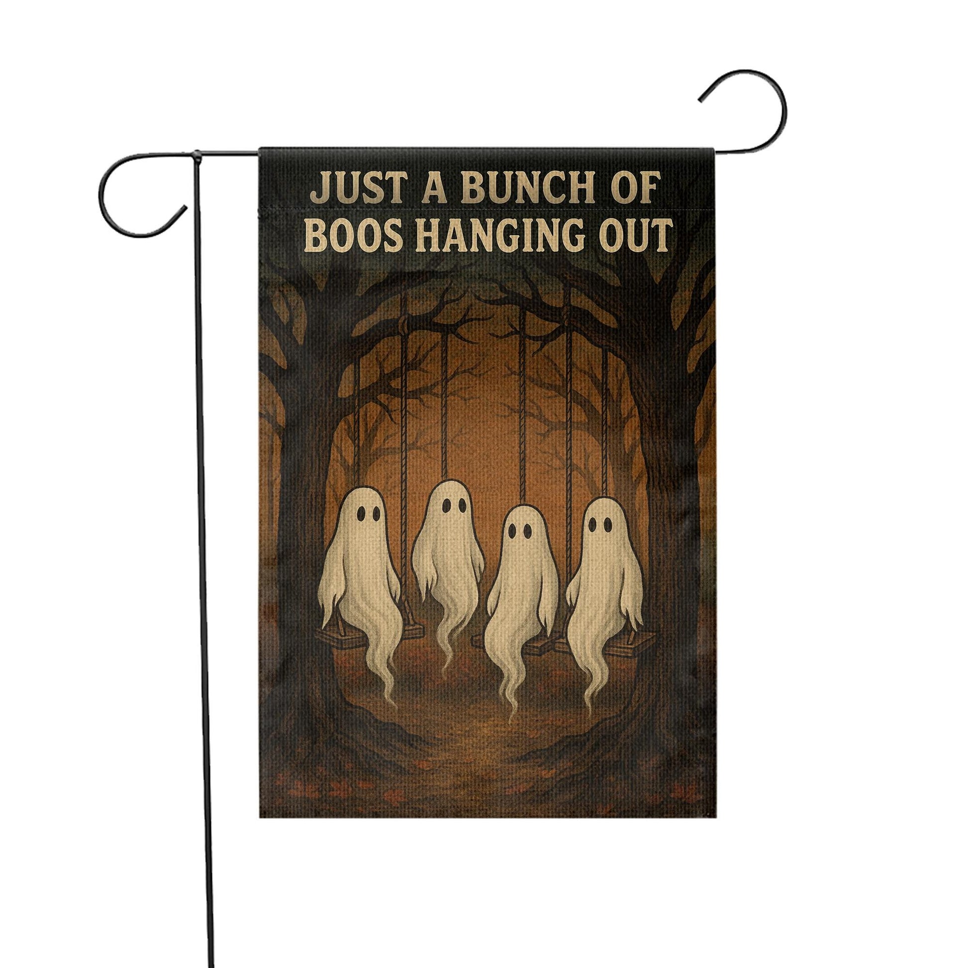 Just a Bunch of Boos Garden Flag, Funny Halloween Ghost Yard Sign, Spooky Swing Decor, Fall Outdoor Decoration, Haunted Lawn Flag
