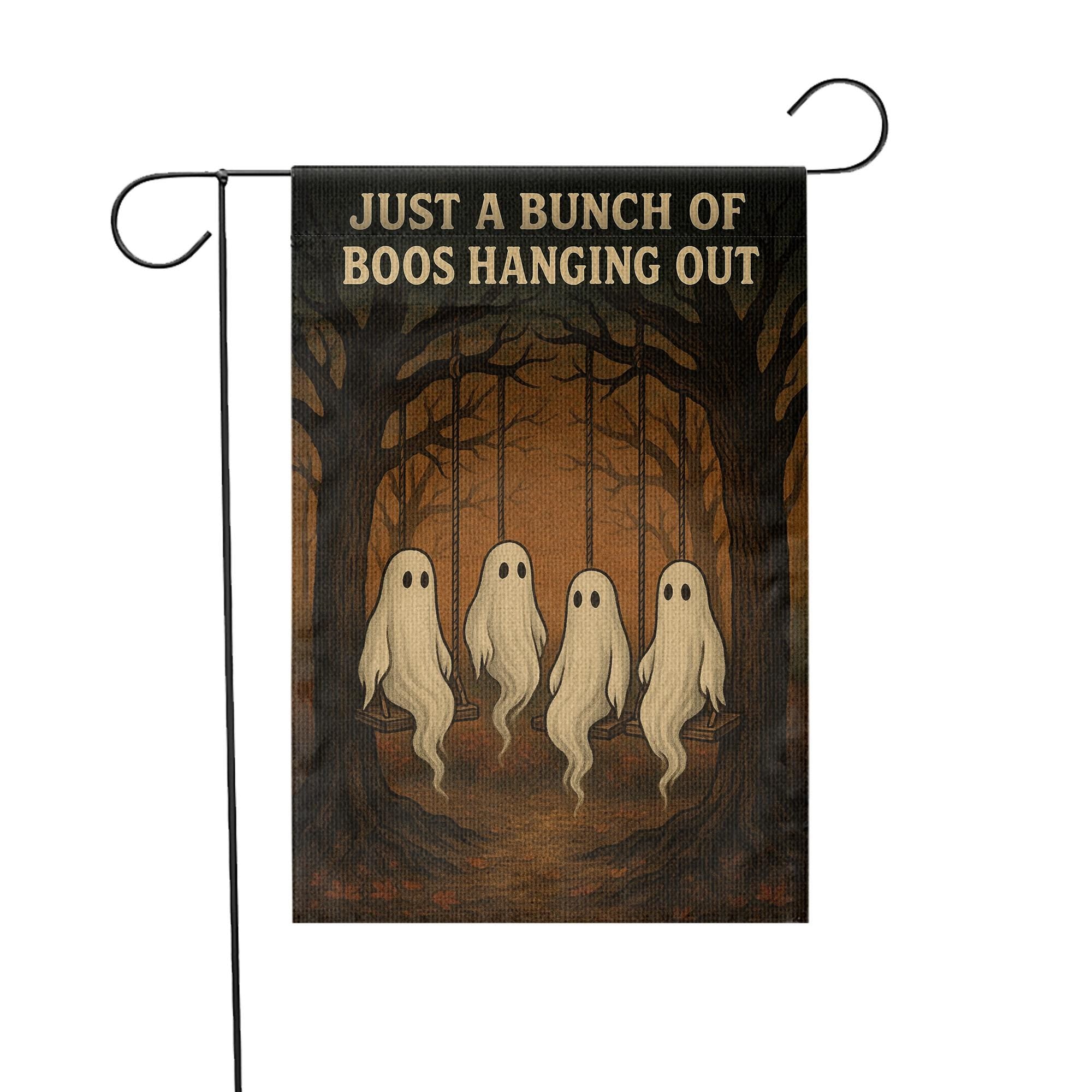 Just a Bunch of Boos Garden Flag, Funny Halloween Ghost Yard Sign, Spooky Swing Decor, Fall Outdoor Decoration, Haunted Lawn Flag