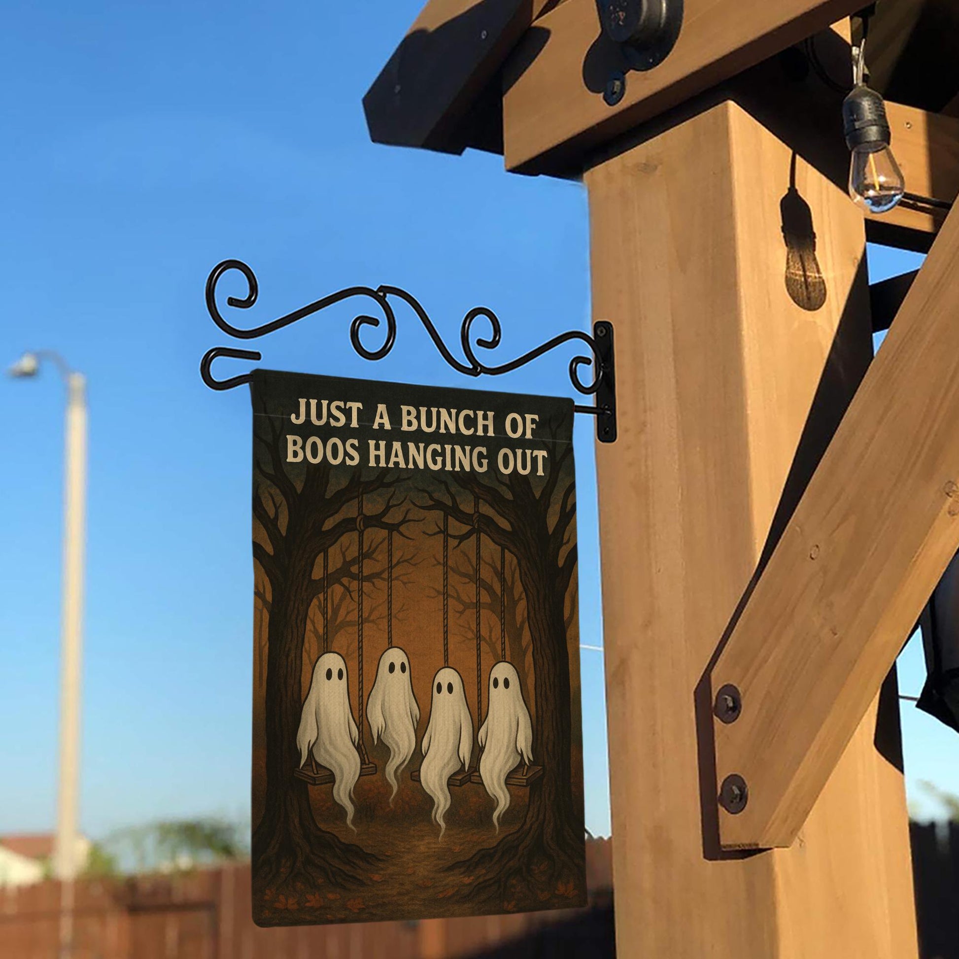 Just a Bunch of Boos Garden Flag, Funny Halloween Ghost Yard Sign, Spooky Swing Decor, Fall Outdoor Decoration, Haunted Lawn Flag
