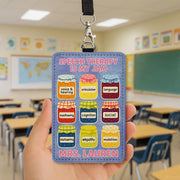Speech Therapy Badge Holder, Funny SLP ID Tag, Custom Name Lanyard for Therapists, Speech Is My Jam Gift, SLP Classroom Accessory