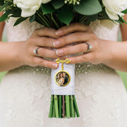 Custom Wedding Photo Lapel Pin – Personalized Bride & Groom Keepsake with Names and Date, Anniversary Gift, Groom or Bride Pin