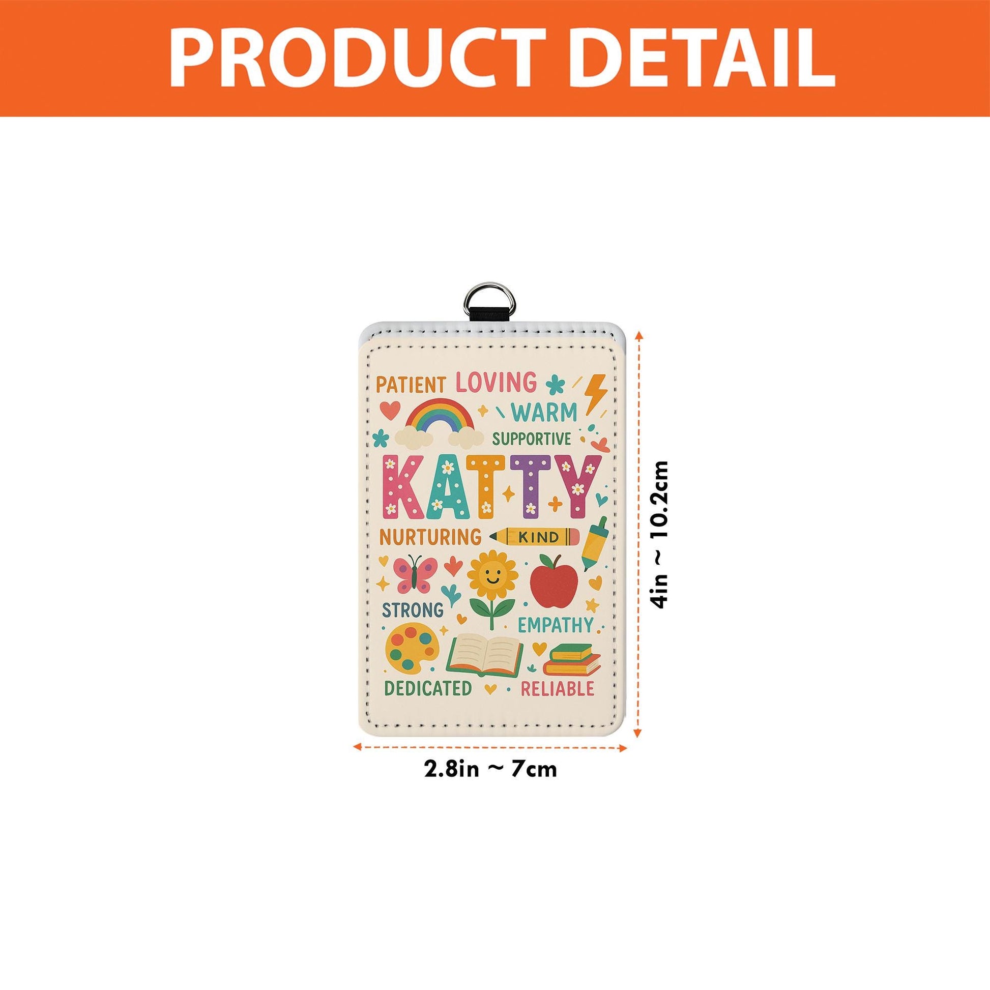 Personalized Teacher Name Badge Holder, Cute Rainbow ID Tag, Custom Lanyard Accessory, Back to School Gift for Educators