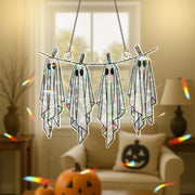 Hanging with My Boos Suncatcher – Holographic Ghost Window Decor – Halloween Acrylic Suncatcher – Cute Spooky Laundry Room Decor