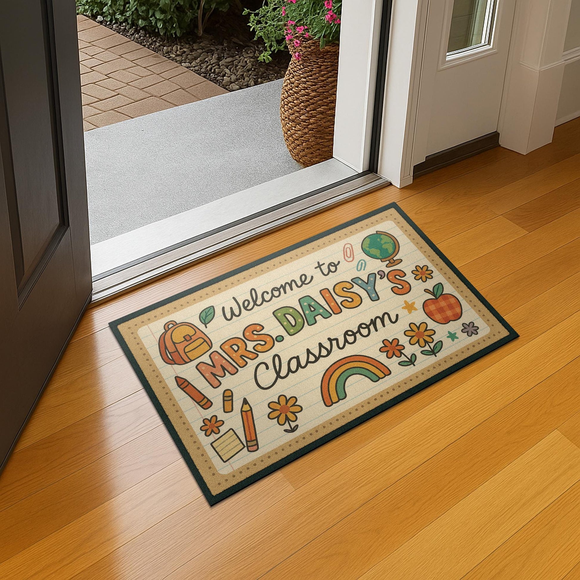 Personalized Classroom Doormat, Teacher Welcome Mat, Custom School Rug, Cute Back to School Decor, Gift for Teachers