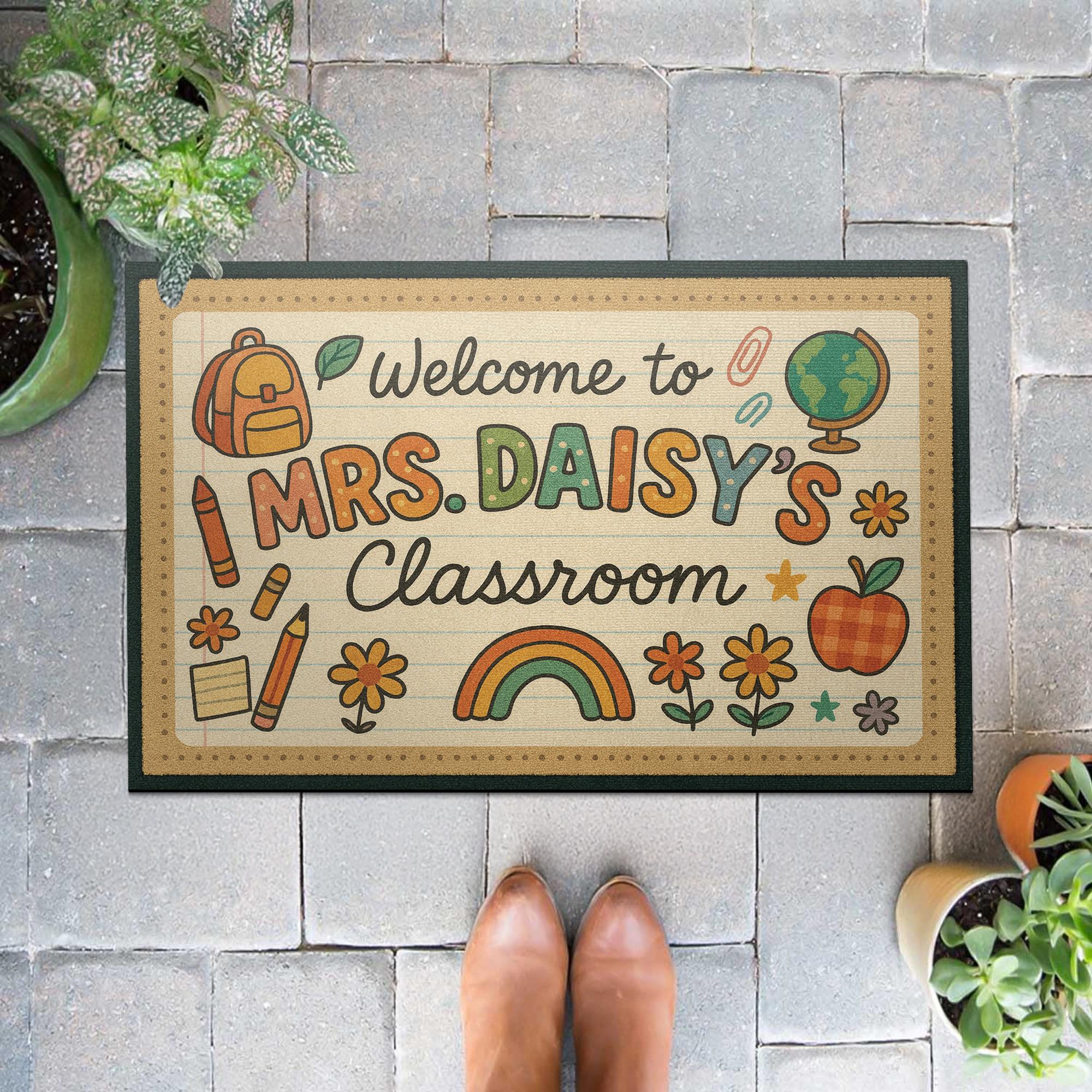Personalized Classroom Doormat, Teacher Welcome Mat, Custom School Rug, Cute Back to School Decor, Gift for Teachers