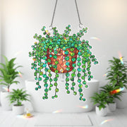 String of Turtles Acrylic Hologram Ornament, Plant garden Hanging decor, Trailing Succulent Window Hanging, Plant Lover Botanical Home Art