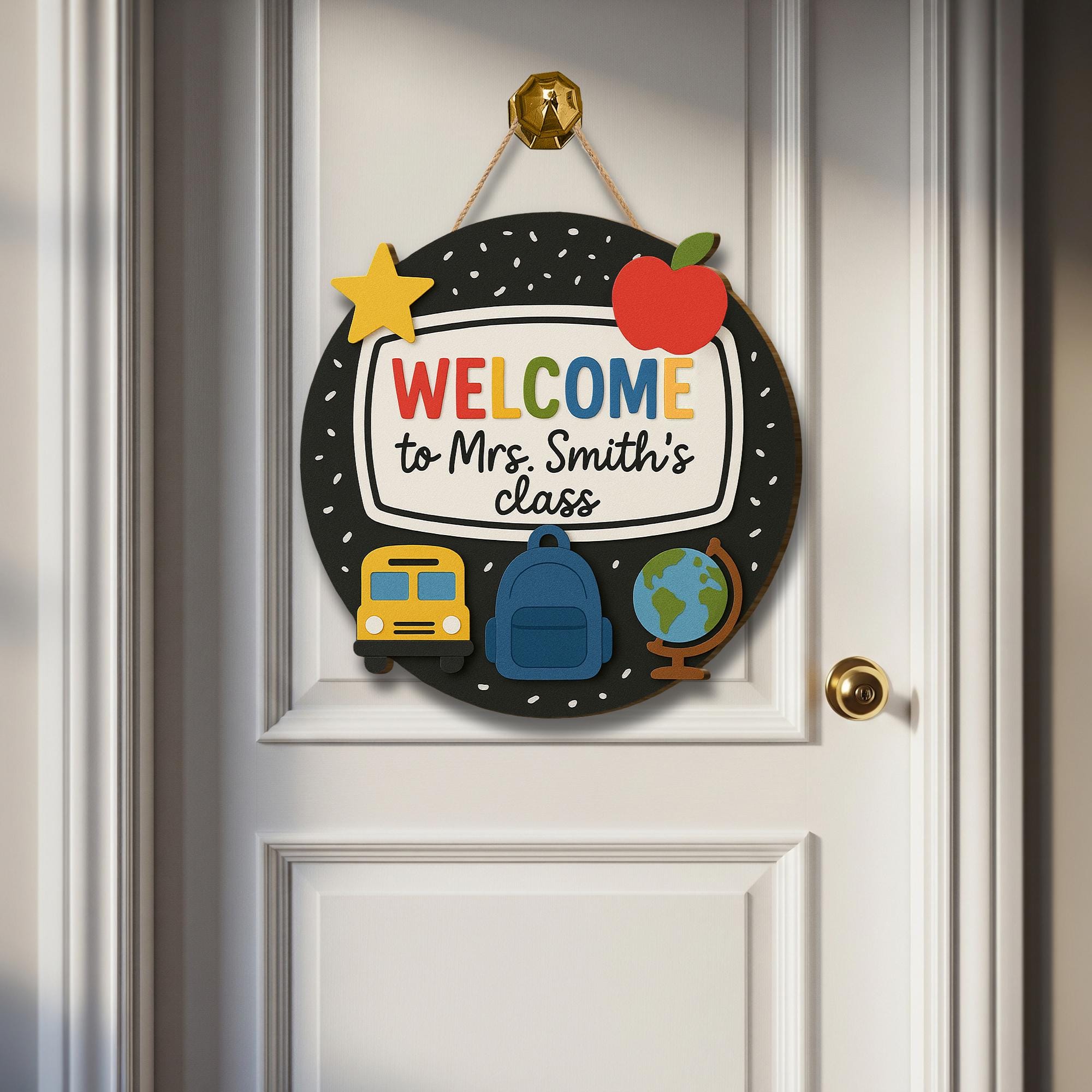 Teacher Door Hanger, Welcome Sign for Classroom, Back to School Decor, Custom Teacher Gift, Preschool Door Sign, Classroom Decor