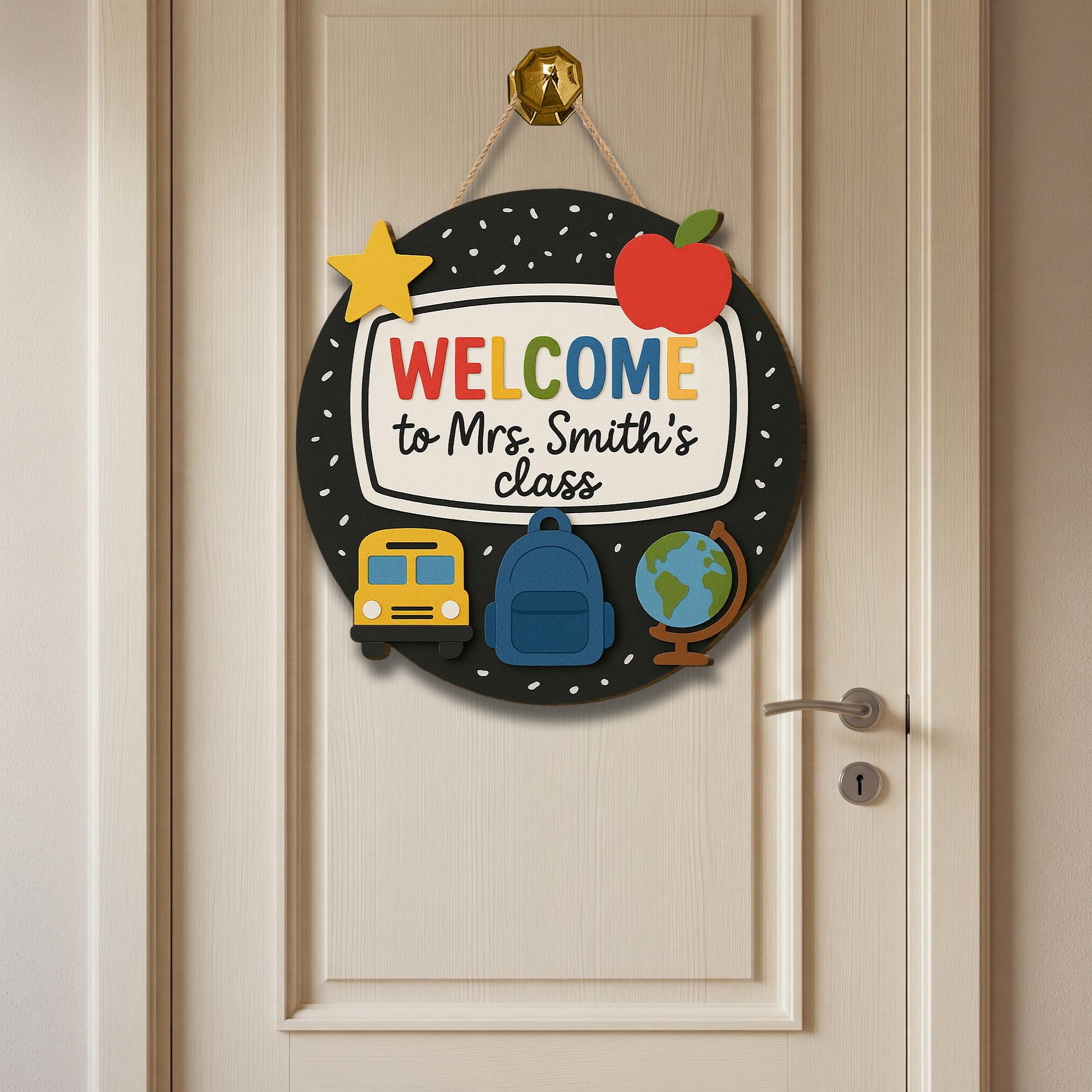 Teacher Door Hanger, Welcome Sign for Classroom, Back to School Decor, Custom Teacher Gift, Preschool Door Sign, Classroom Decor