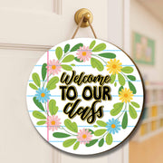 Welcome to Our Class Sign, Classroom Door Decor, Teacher Wall Hanging, Floral Classroom Sign, Back to School Teacher Gift, Welcome Sign