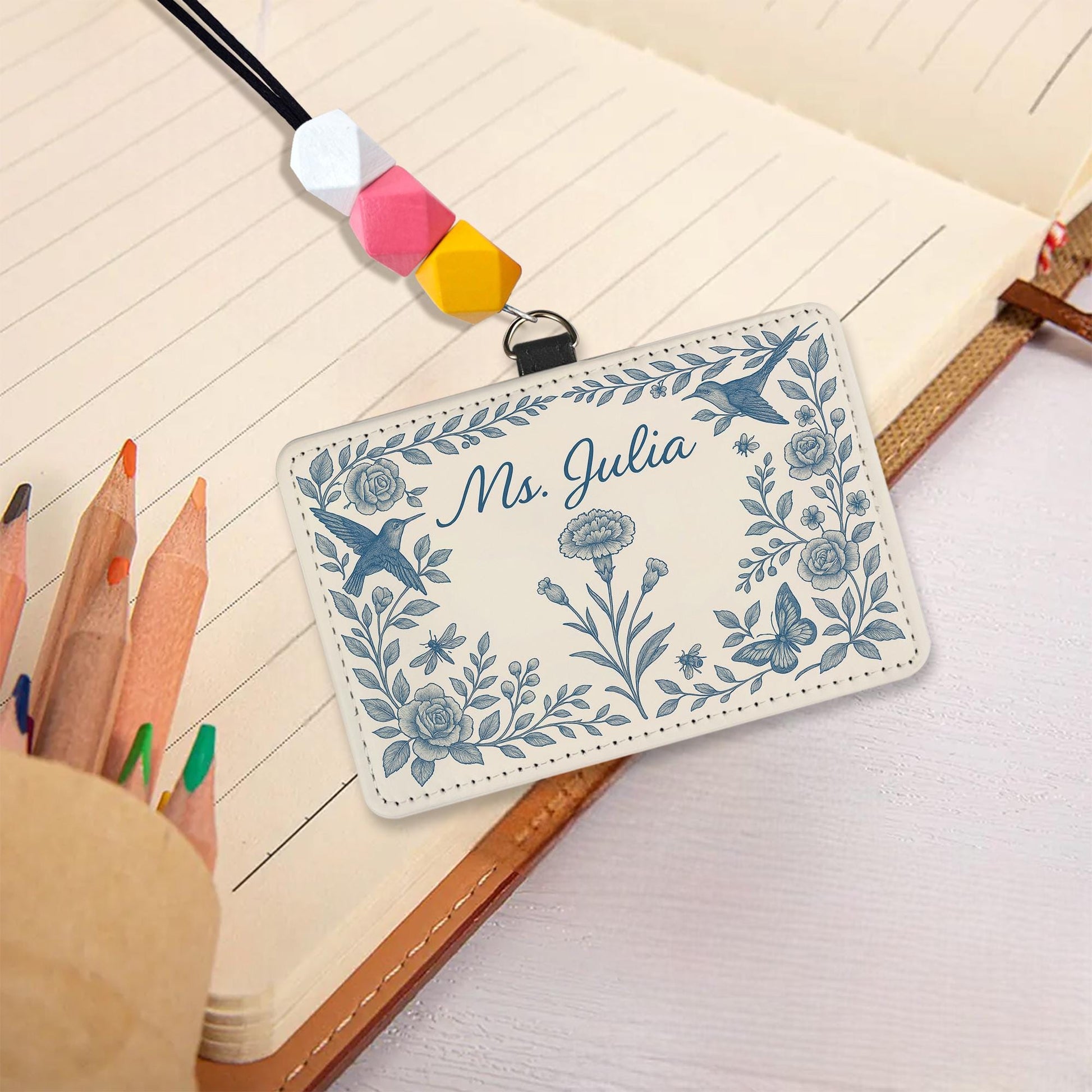 Personalized Ocean Theme Teacher Badge Reel ID Holder – Cute Sea Animals Name Tag for Teachers, Back to School Gift for Educators