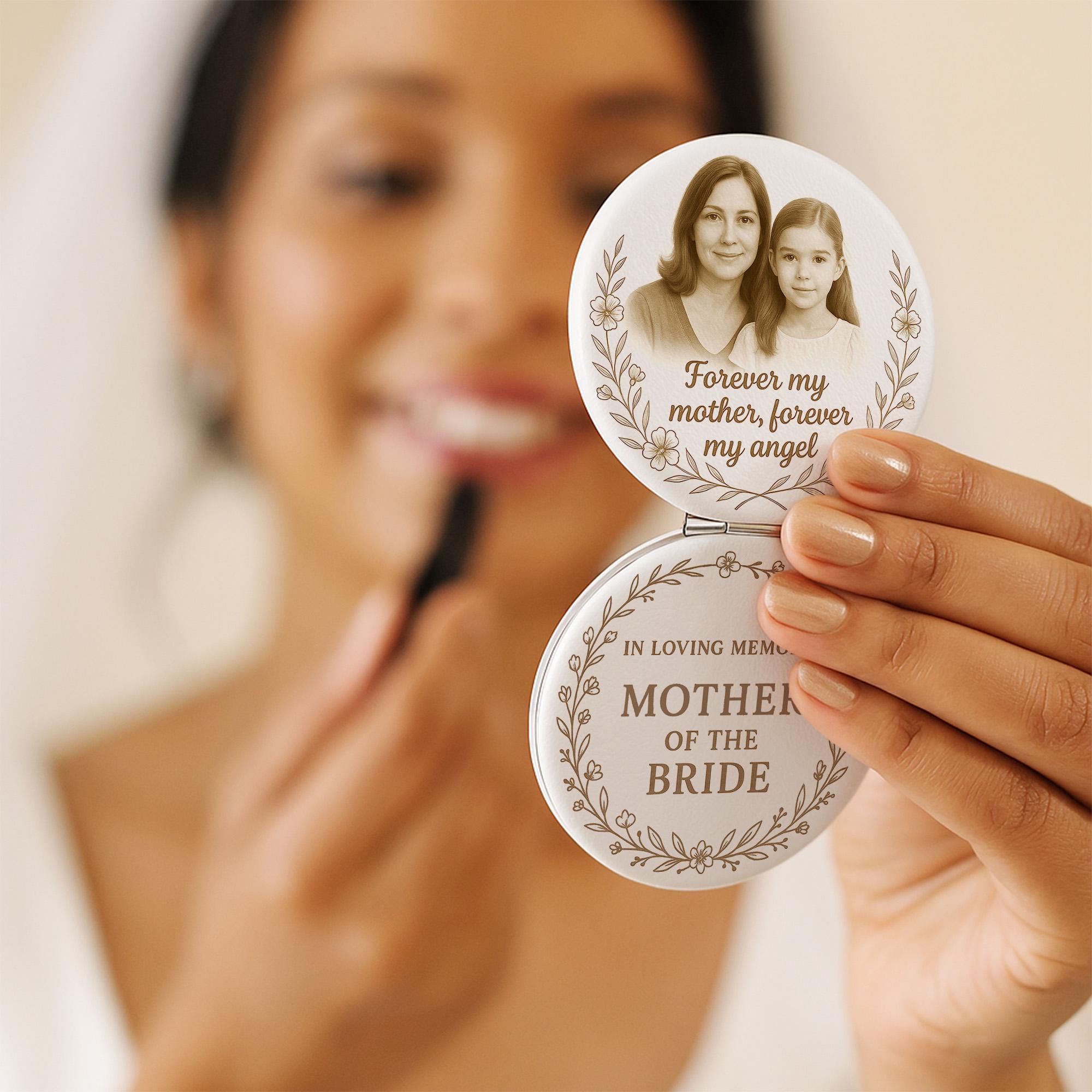 Memorial Photo Compact Mirror – Personalized Keepsake Gifts – Custom Quote Keepsake for Daughter or Bride