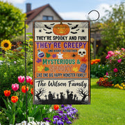Spooky Family Halloween Garden Flag – Creepy Cute Monster Yard Sign – Custom Fall Decor for Home