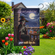 Witch Skeleton Garden Flag – Halloween Nail Art Funny Yard Décor – Life Isn’t Perfect But Your Nails Can Be Sign