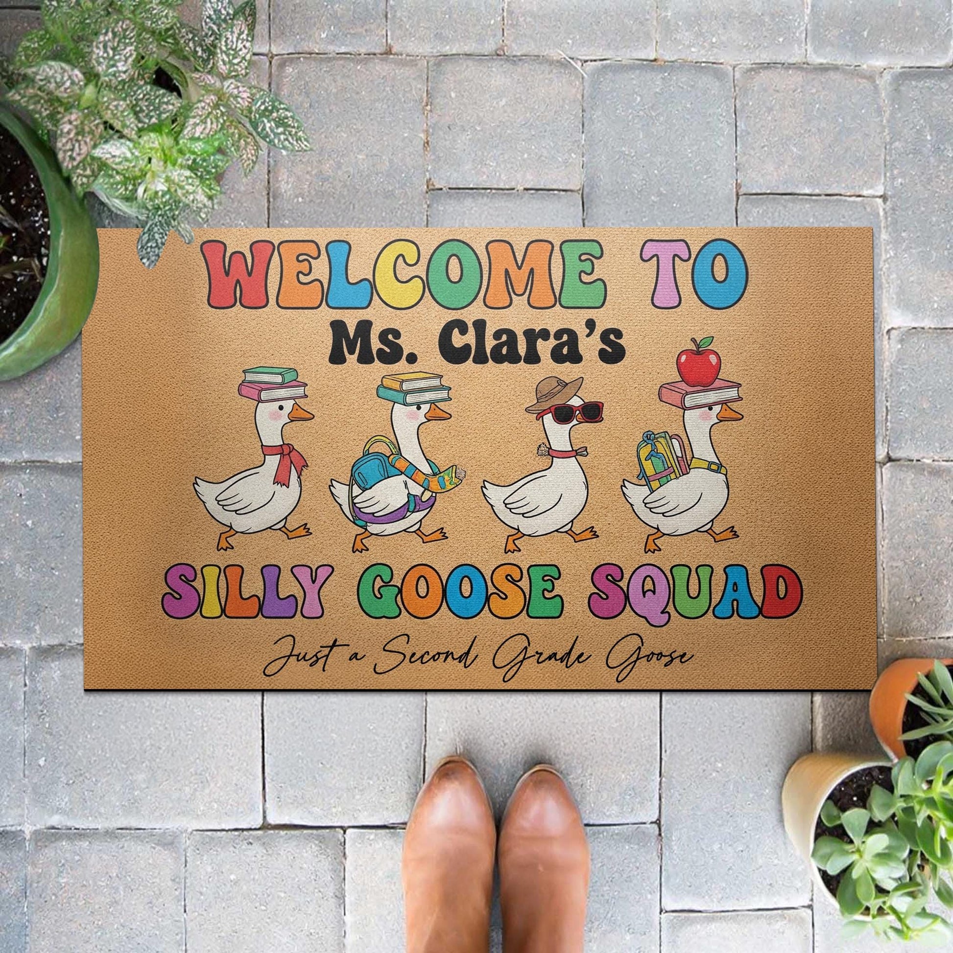 Silly Goose Squad Doormat, Funny Teacher Welcome Mat, Custom Classroom Rug, Back to School Decor, Personalized School Entry Mat