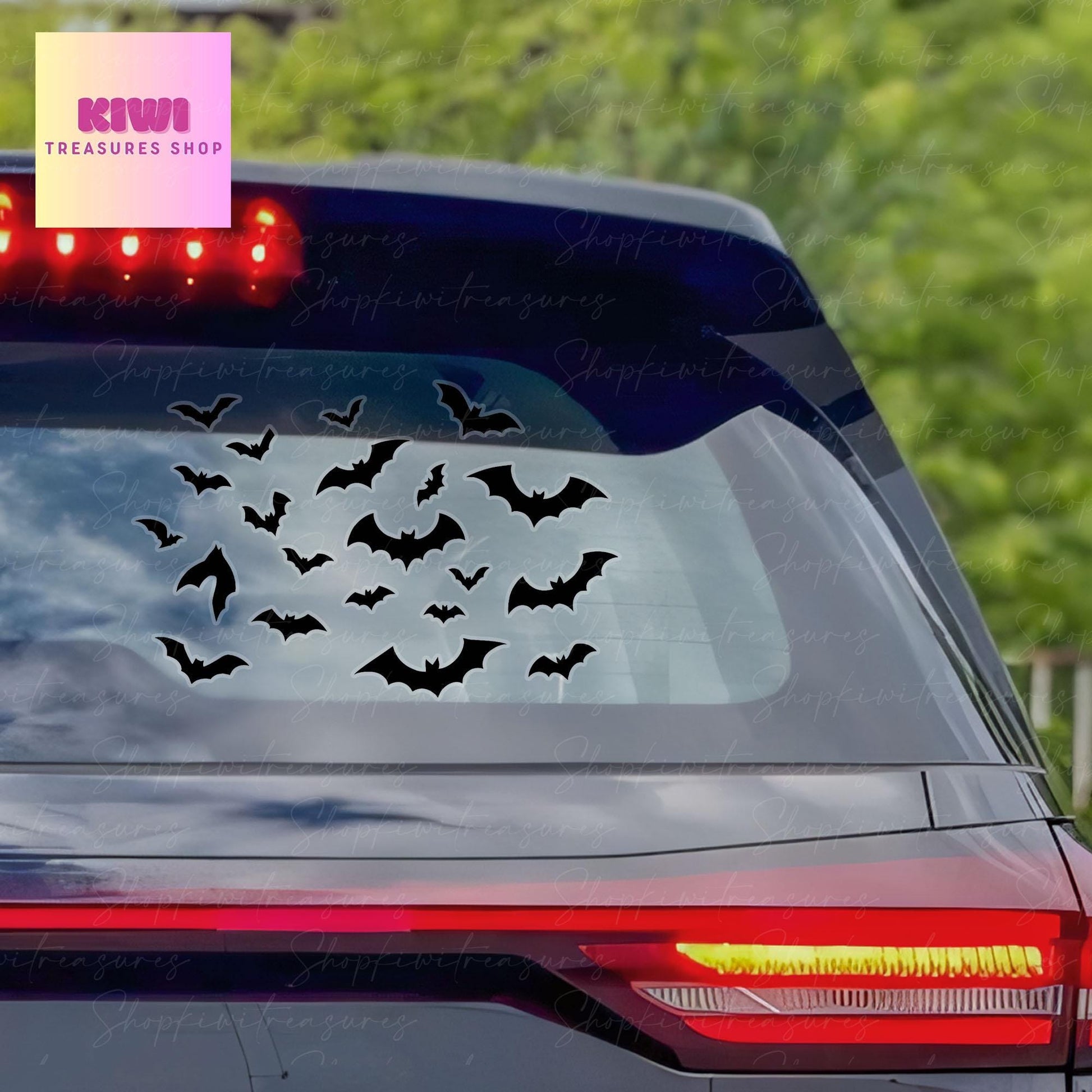 Bat Window Decals Halloween | Transparent Vinyl Bat Stickers | Flying Bat Wall Decor | Spooky Window decal | Fall Pumpkin Home Decor