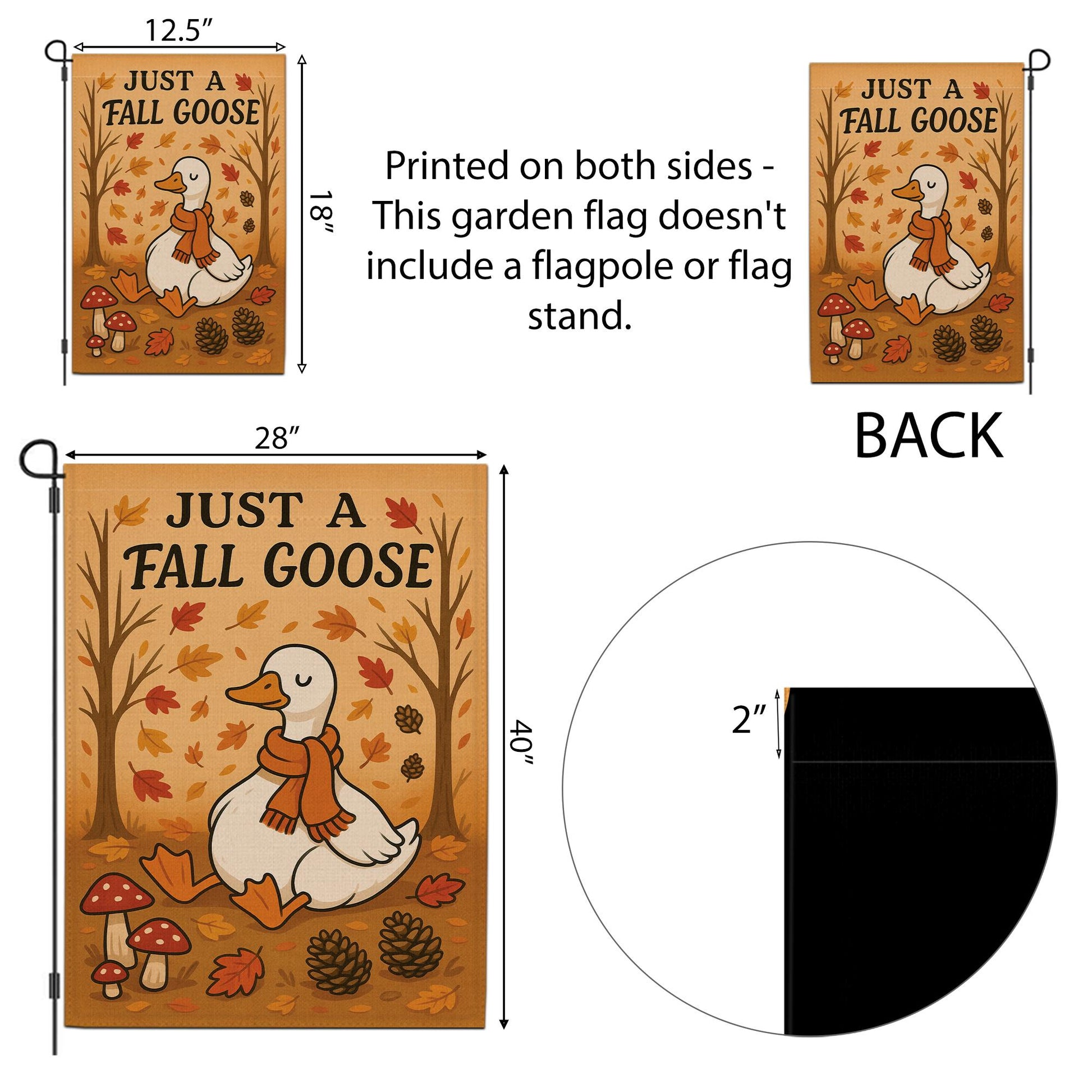 Just a Fall Goose Garden Flag, Cute Autumn Yard Decor, Cozy Goose Outdoor Flag, Funny Thanksgiving Garden Banner
