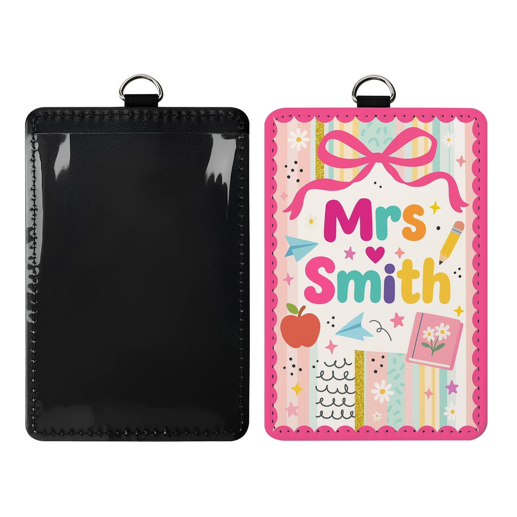 Custom Teacher Badge Holder, Cute Name ID Lanyard for Teacher, Personalized Classroom Gift, Back to School Teacher Tag