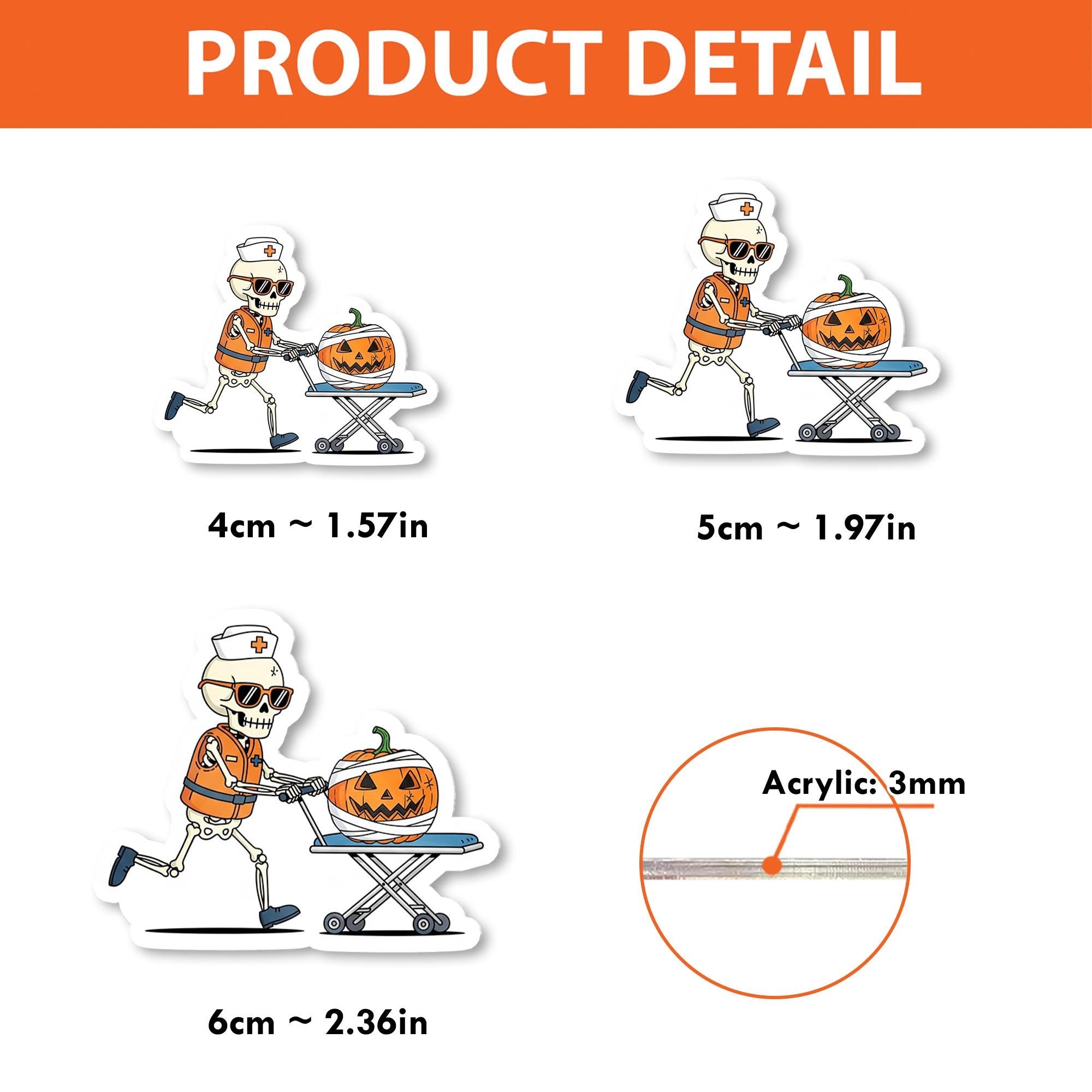 Halloween Skeleton Nurse Badge Reel – Funny Pumpkin ID Holder, Spooky Retractable Badge Clip, Fall Nurse Gift, EMT RN Badge Accessory