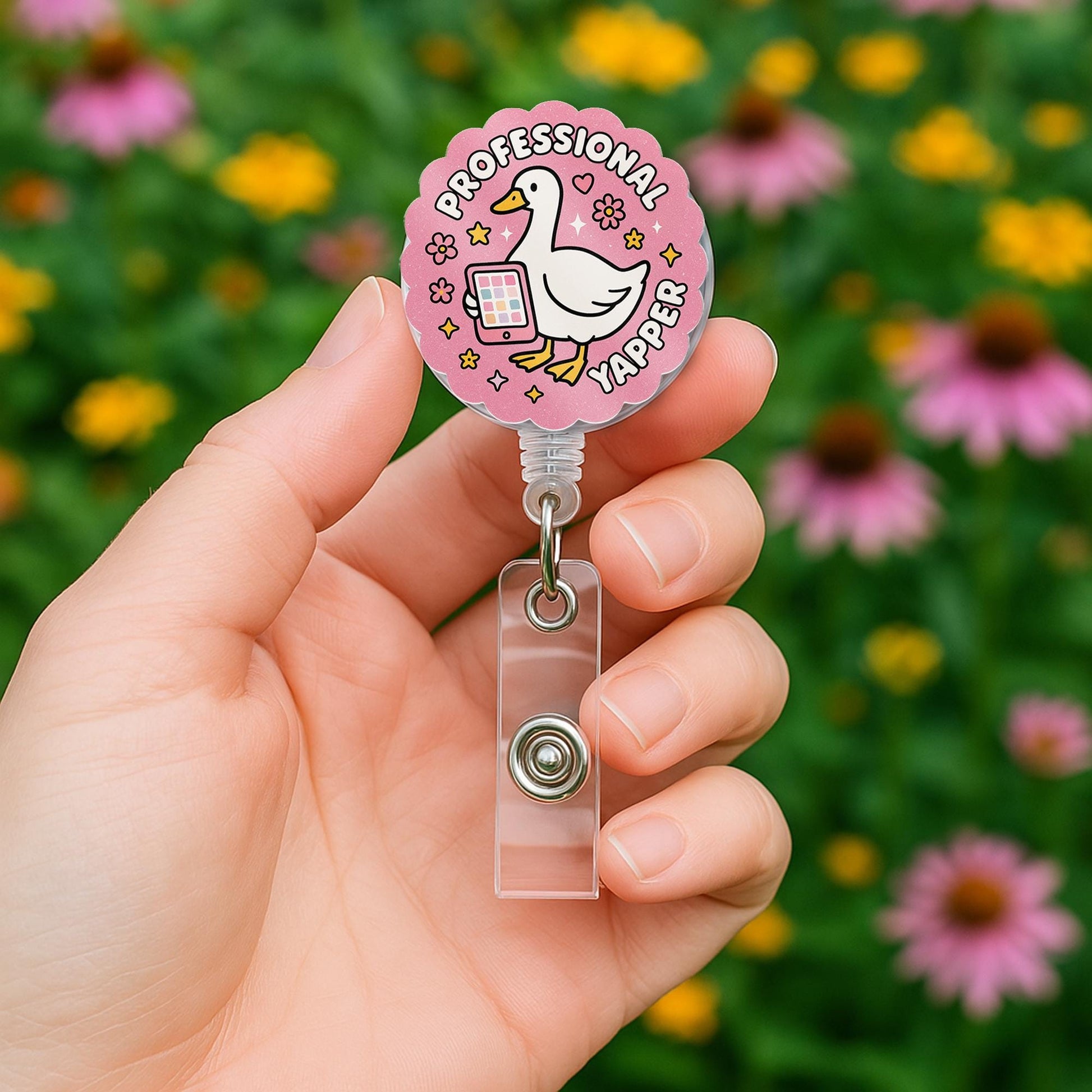 Goose Badge Reel, Professional Yapper Badge Holder, Cute Nurse ID Clip, Funny Retractable Reel for Teacher, Coworker Gift Idea