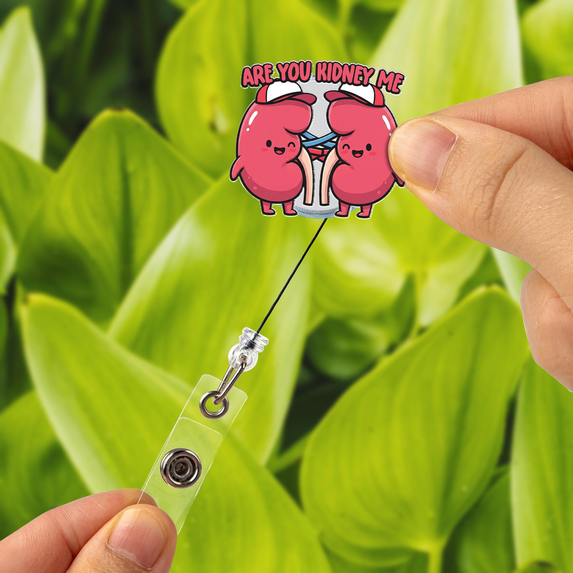 Funny Kidney Badge Reel, Are You Kidney Me ID Clip, Cute Medical Accessory, Nephrology Nurse Gift, Urology Badge Holder, Nurse Badge Reel