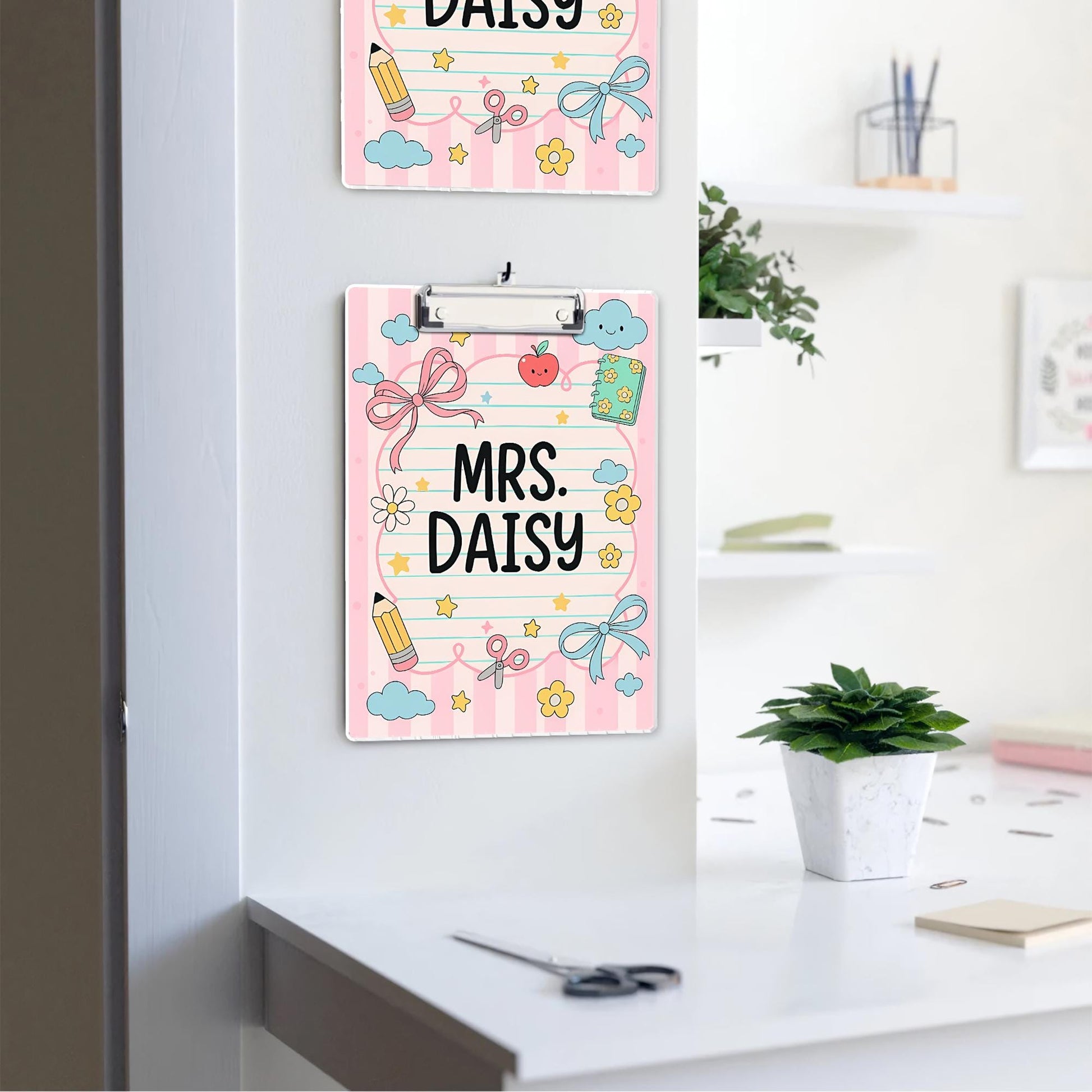 Personalized Teacher Clipboard, Cute Custom Name Clipboard, Kawaii Teacher Gift, Back to School Stationery, Classroom Decor