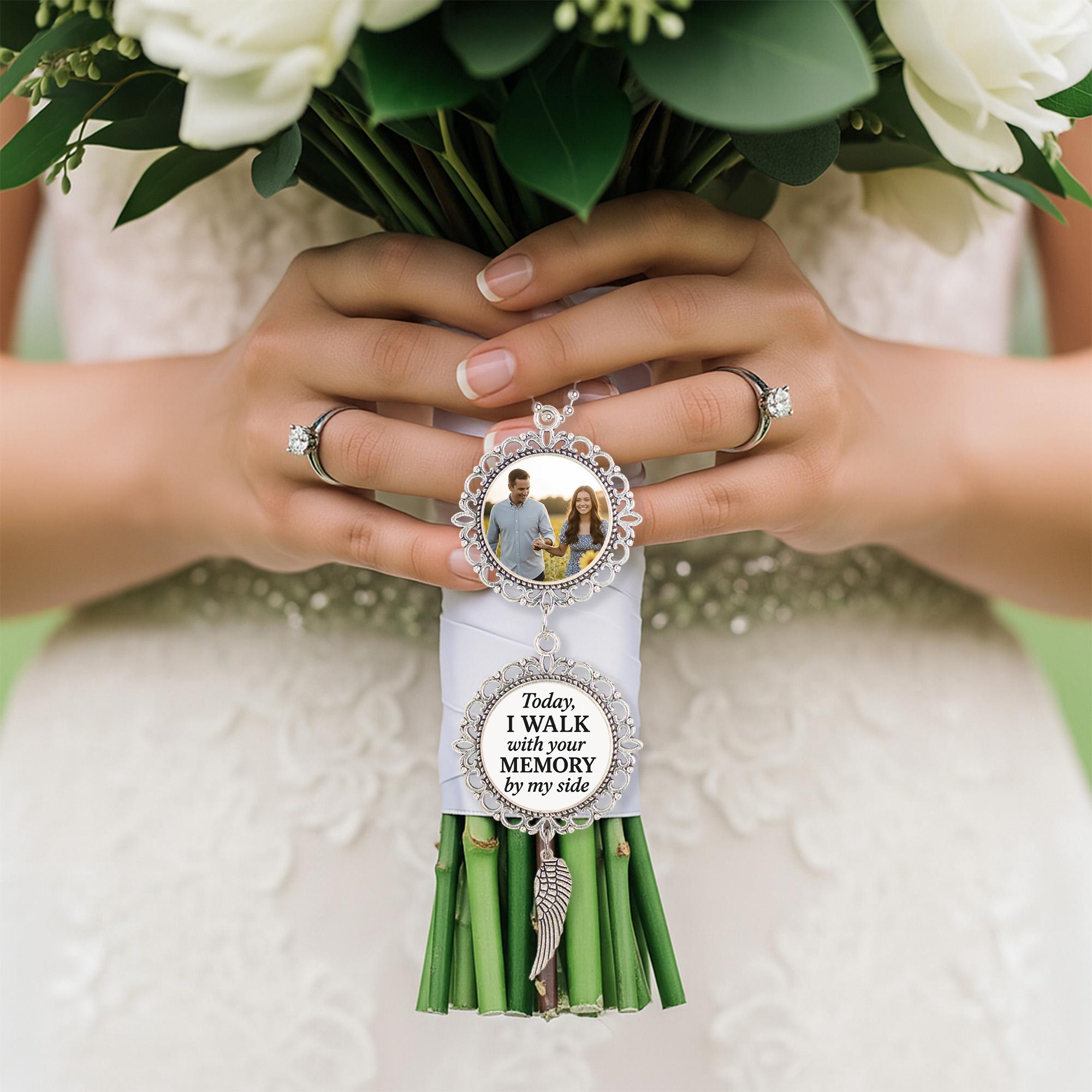 Personalized Memorial Charm – Custom Photo & Quote Keepsake - Bouquet Wedding Charm – Memory Charm for Bride, Groom, Gifts Idea