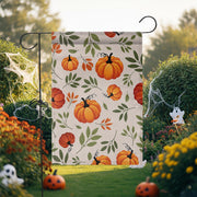 Fall Pumpkin Garden Flag – Autumn Leaves Yard Decor – Halloween Outdoor Decoration – Rustic Harvest Seasonal Welcome Sign for Porch or Lawn