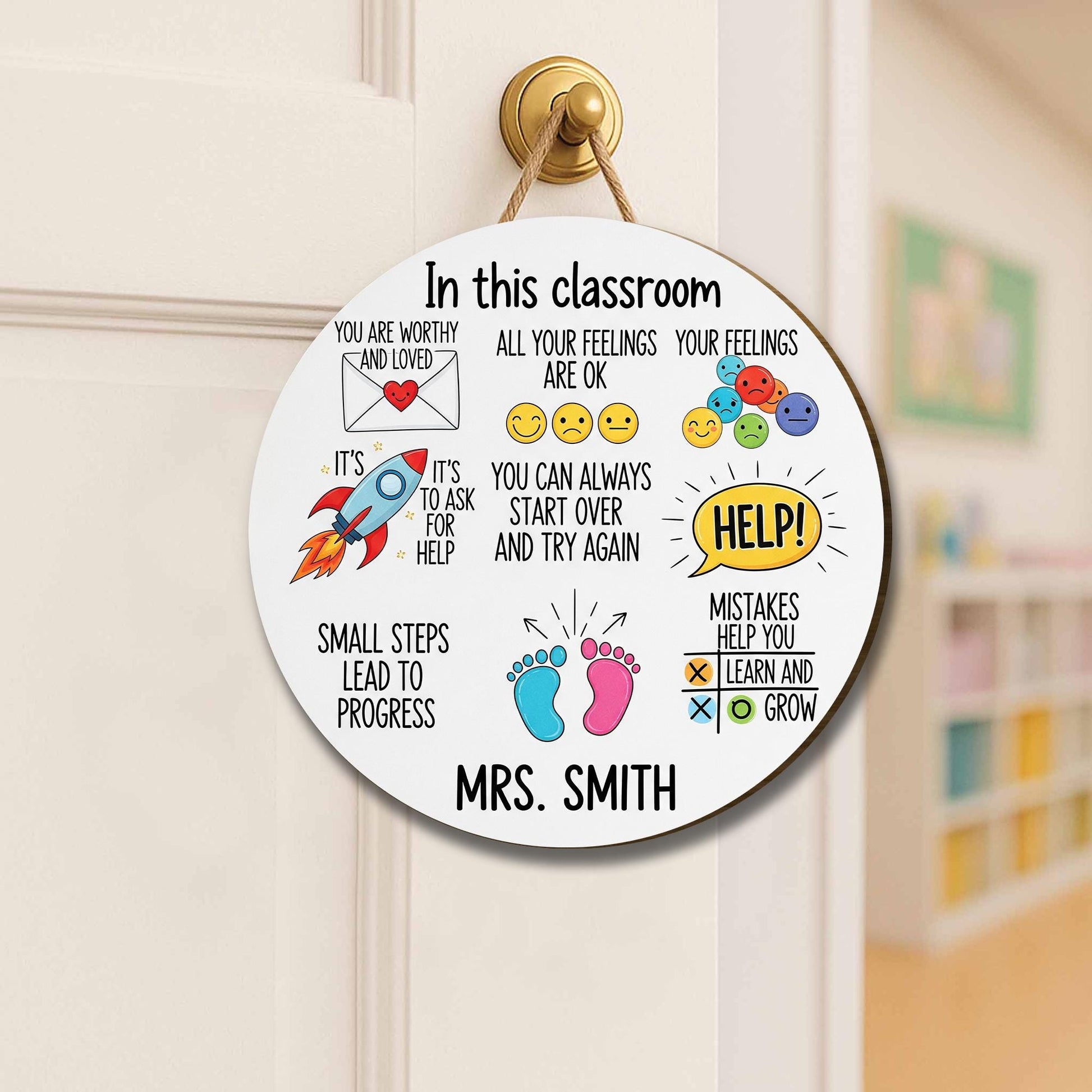 Personalized Teacher Sign, Teacher Door Sign, Classroom Door Hanger, Back To School Sign Gift, Special Education Welcome Sign, SPED Sign
