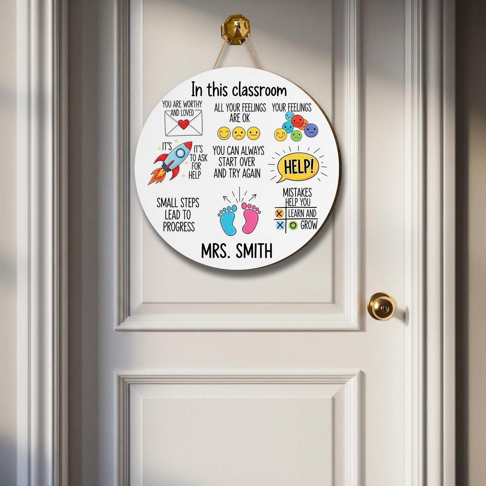 Personalized Teacher Sign, Teacher Door Sign, Classroom Door Hanger, Back To School Sign Gift, Special Education Welcome Sign, SPED Sign