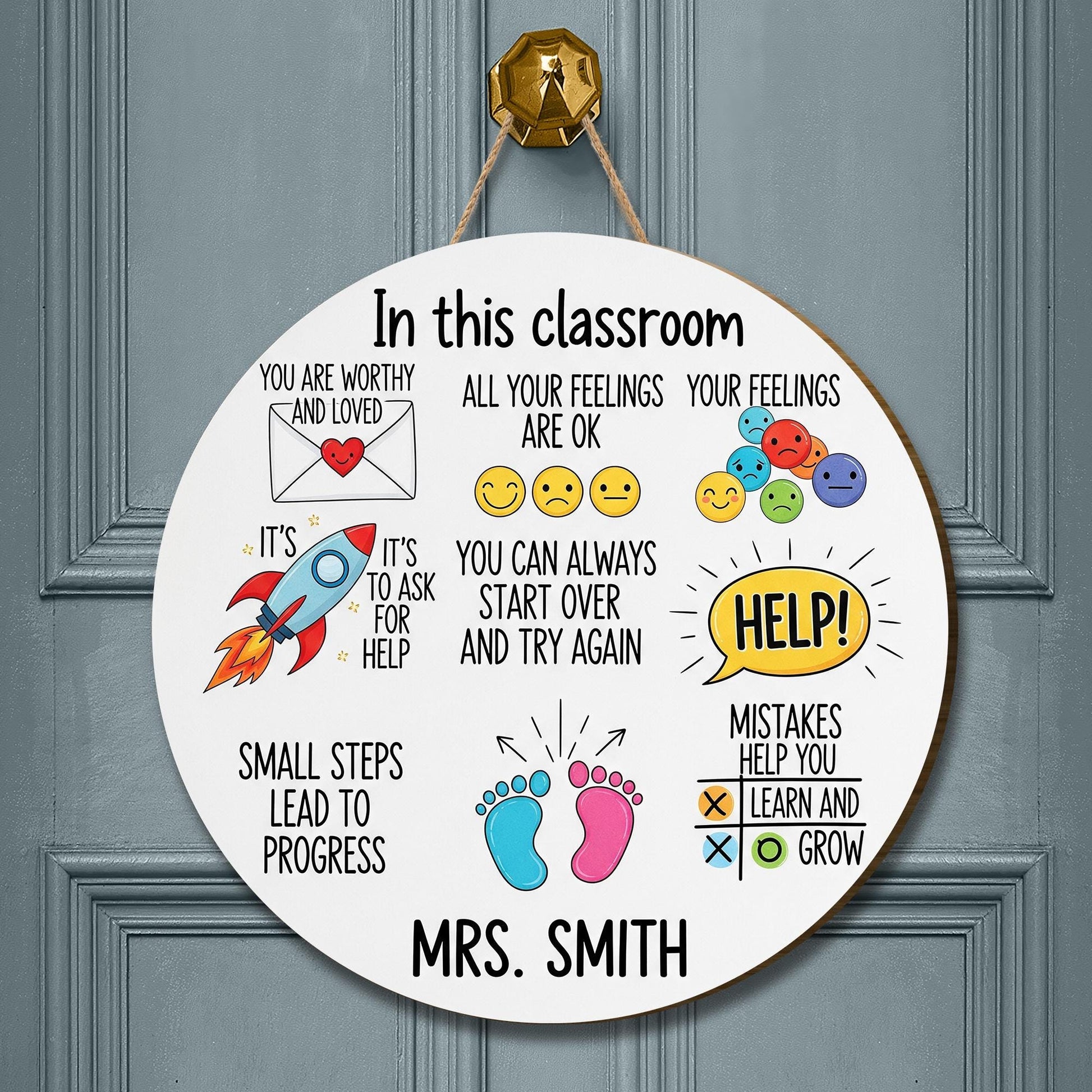 Personalized Teacher Sign, Teacher Door Sign, Classroom Door Hanger, Back To School Sign Gift, Special Education Welcome Sign, SPED Sign