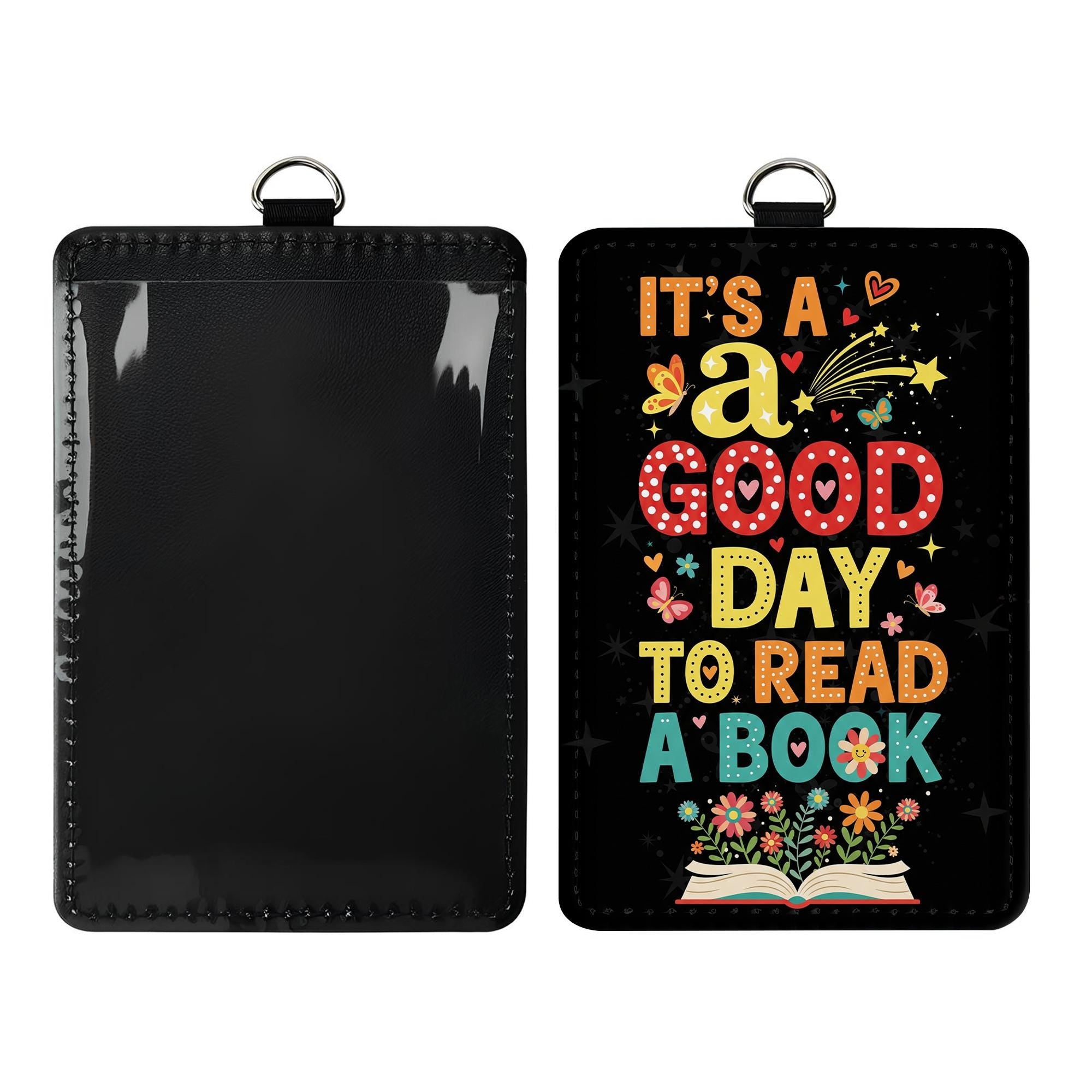 It's a Good Day to Read a Book Badge Reel – Colorful Teacher ID Holder – Librarian Gift – Reading Theme Lanyard Accessory, School Supplies