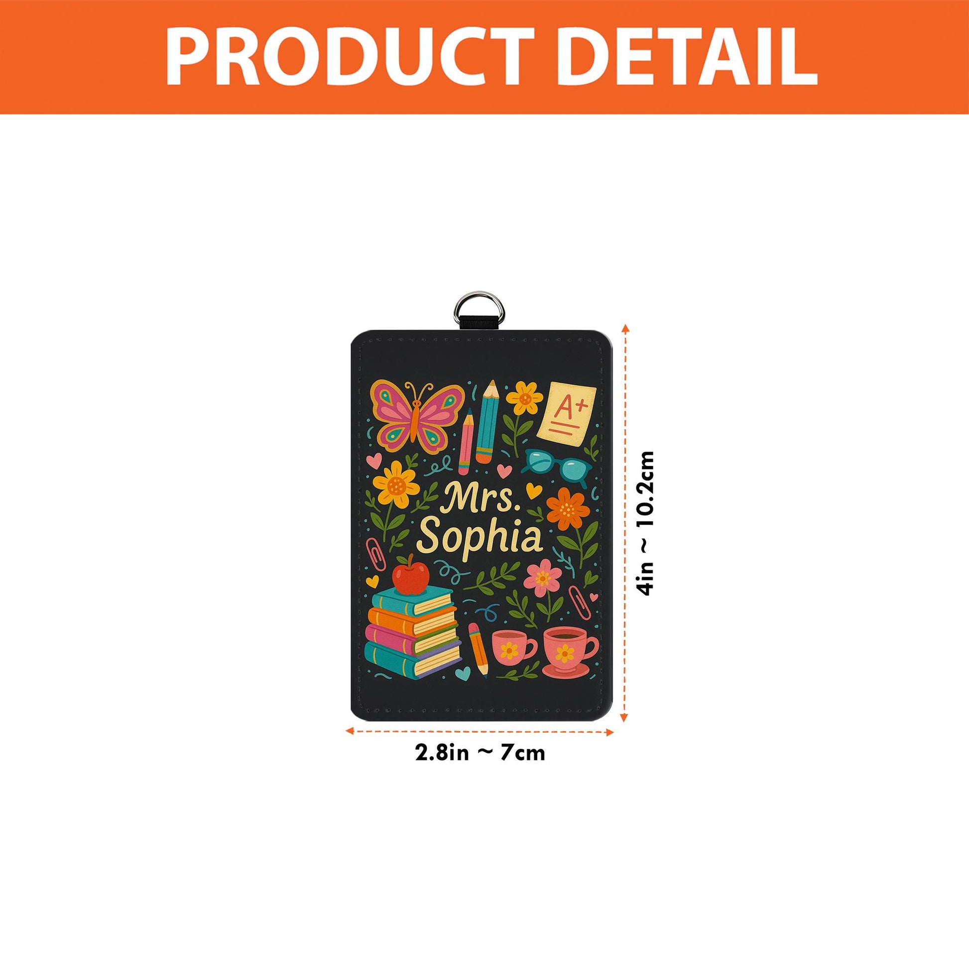 Personalized Teacher Badge Holder, Cute Floral ID Card Lanyard, Custom Name Tag for Women, Back to School Teacher Gift, Mrs. Sophia