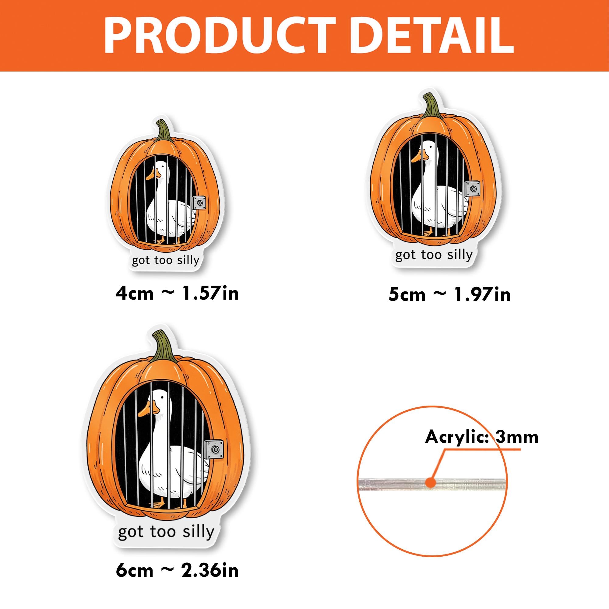 Funny Pumpkin Goose Badge Reel – “Got Too Silly” Halloween ID Holder, Cute Retractable Clip for Nurses, Teachers, Office Fall Accessory